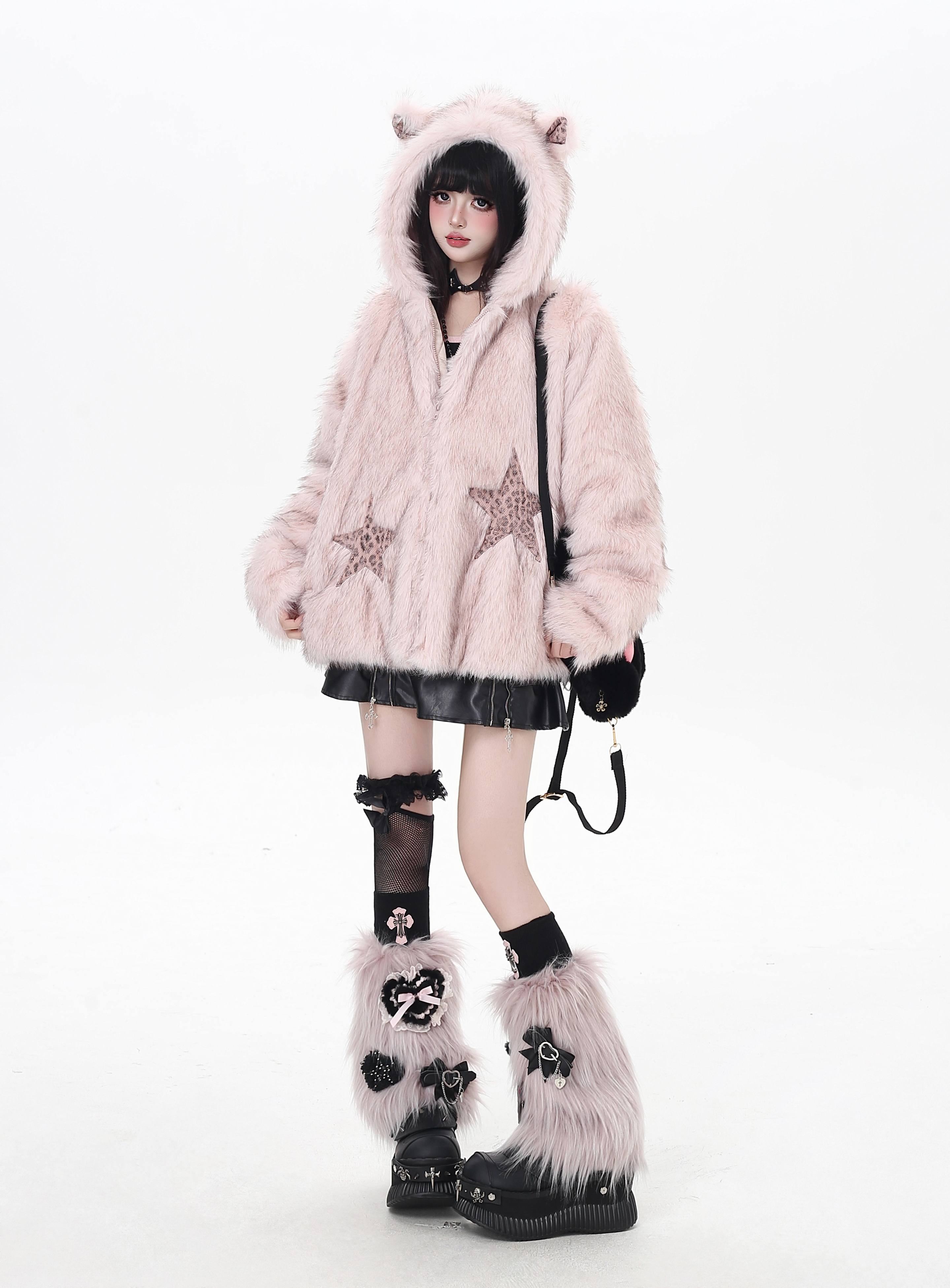 Crazy_Girl_Fluffy_Hooded_Zippered_Oversized_Women&