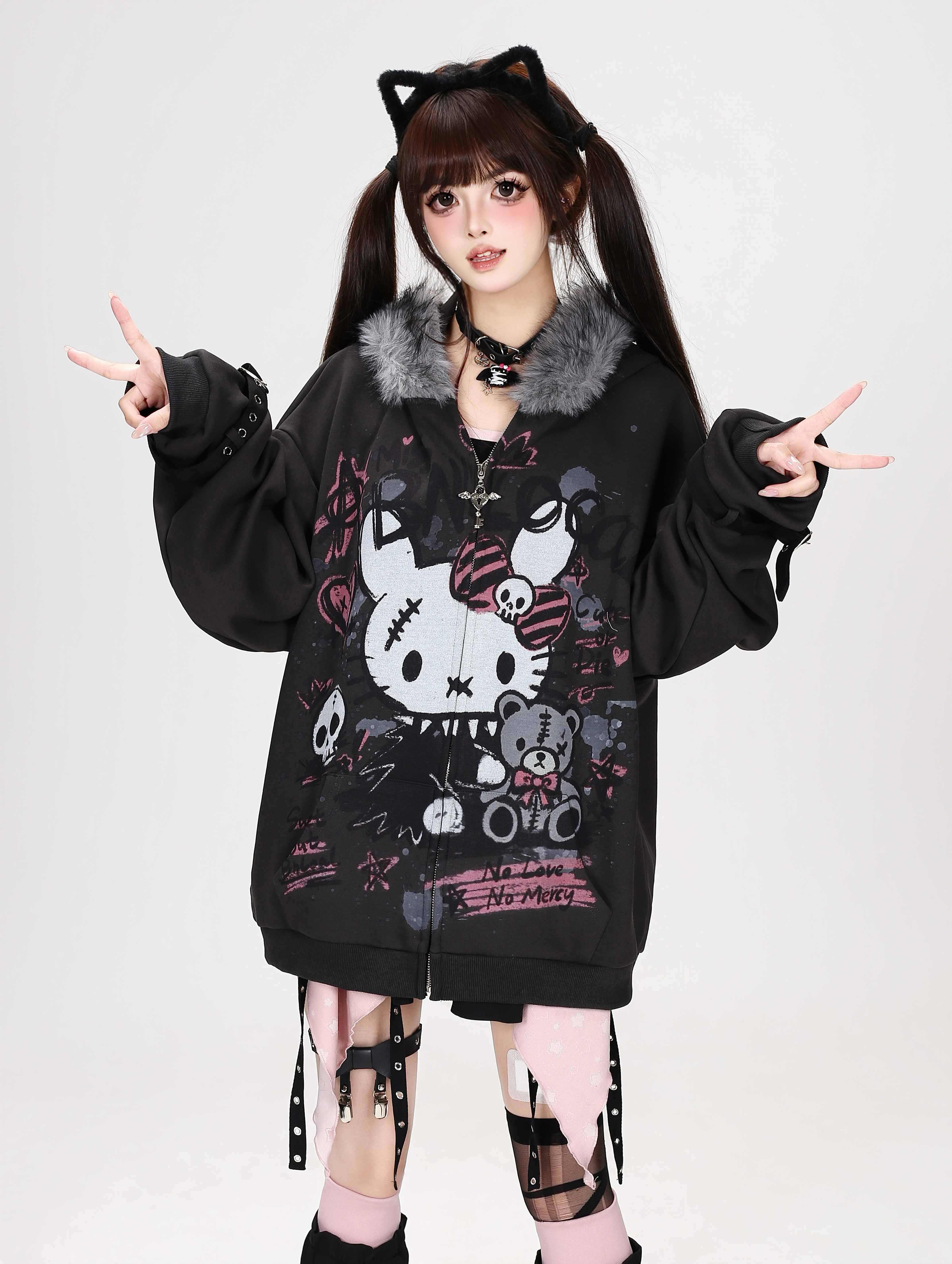 Crazy_Girl_Gothic_Rabbit_Fur_Collar_Punk_Loose_Women&