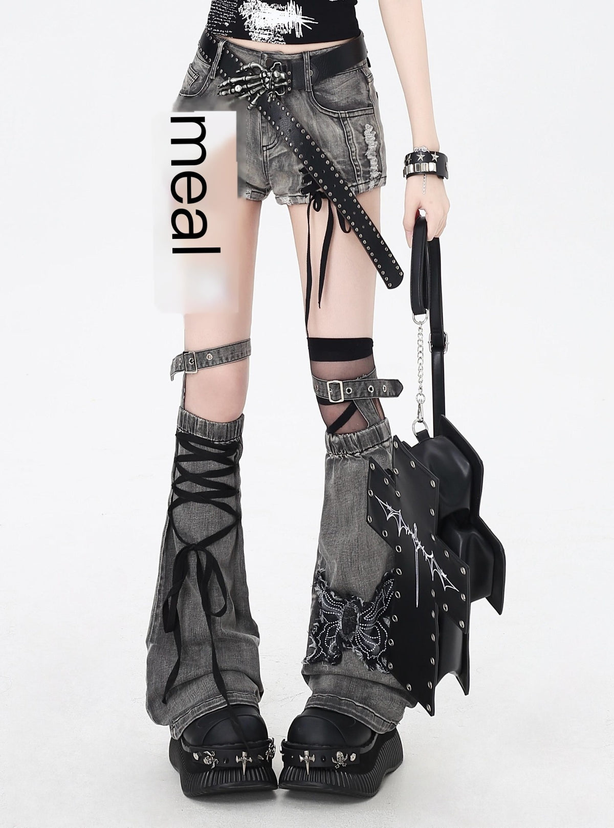 Crazy_Girl_Long_Leg_Niche_Lace_Up_Low_Waist_Skinny_Women&
