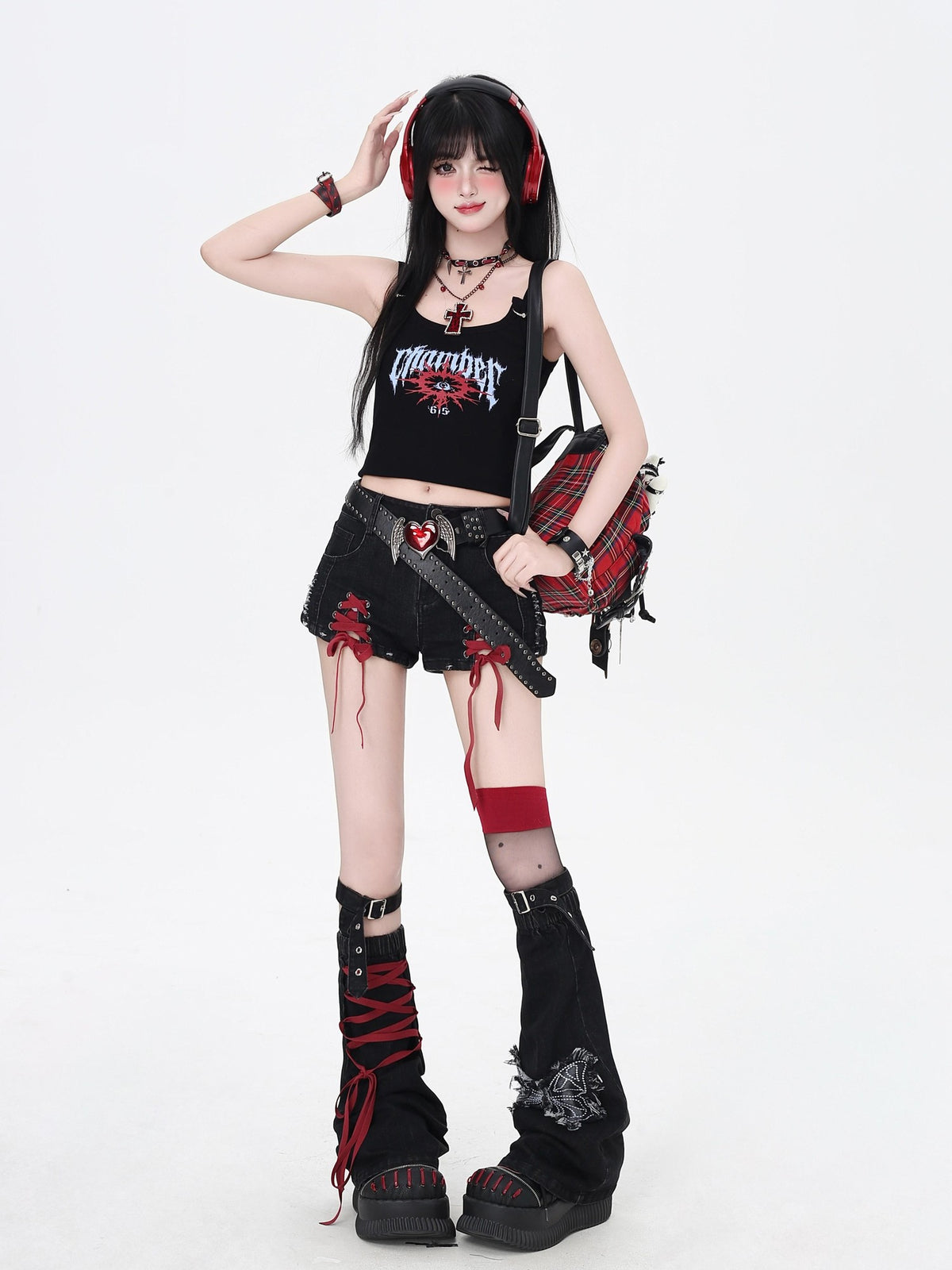 Crazy Girl Long Leg Niche Lace Up Low Waist Skinny Women&