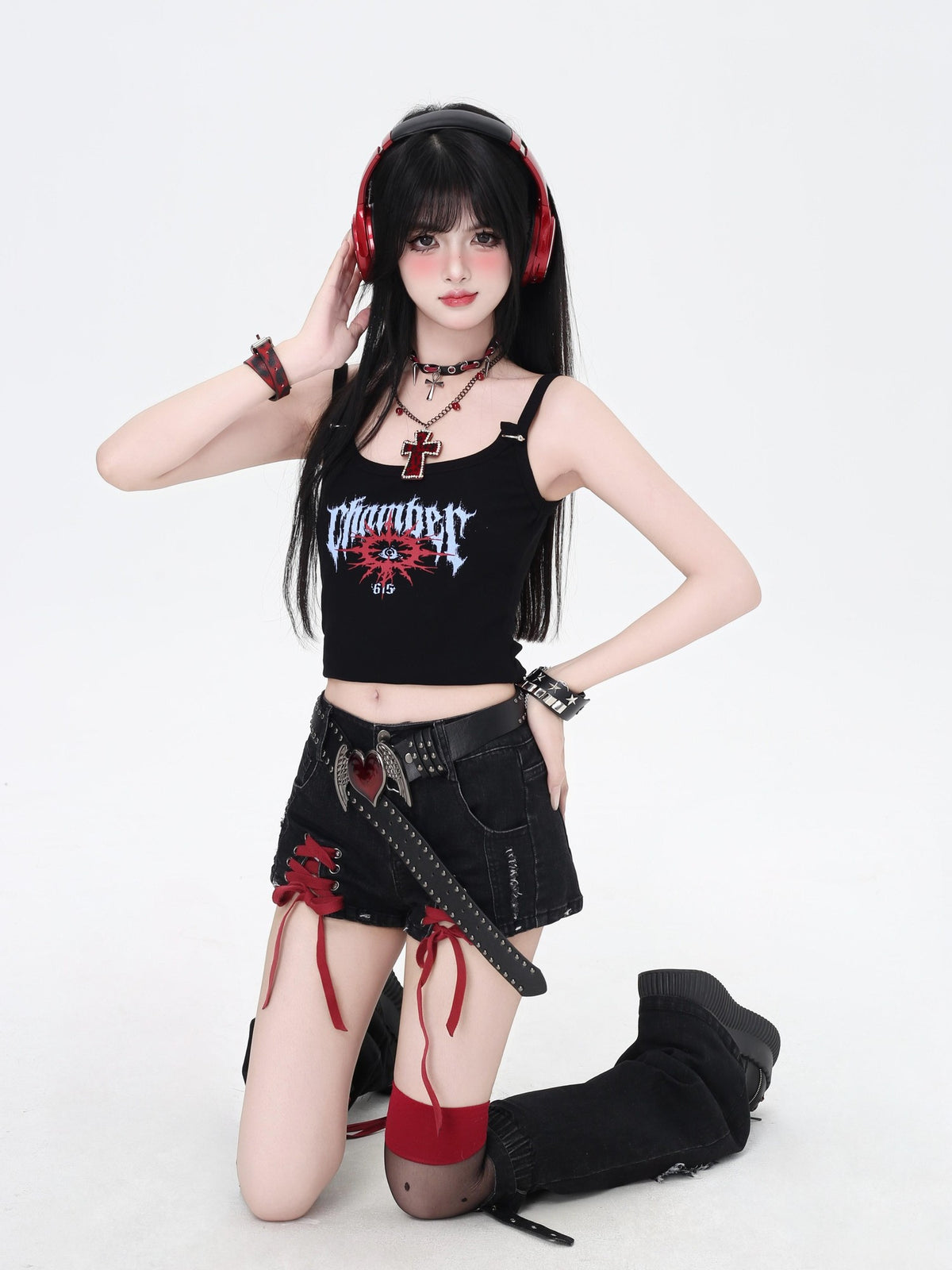 Crazy Girl Long Leg Niche Lace Up Low Waist Skinny Women&