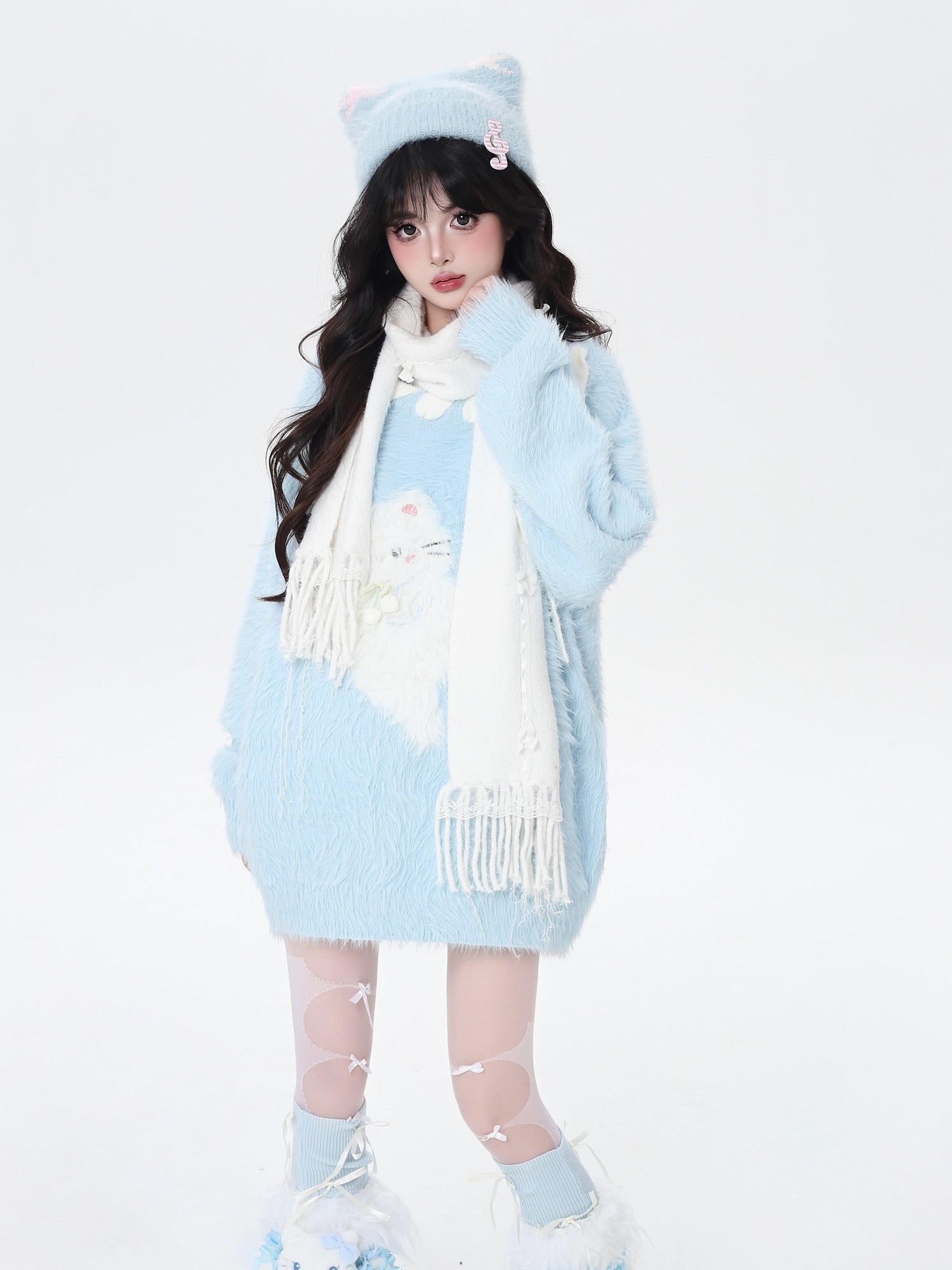 Crazy Girl Macaron Cat Sweet Cute Loose Design Women&