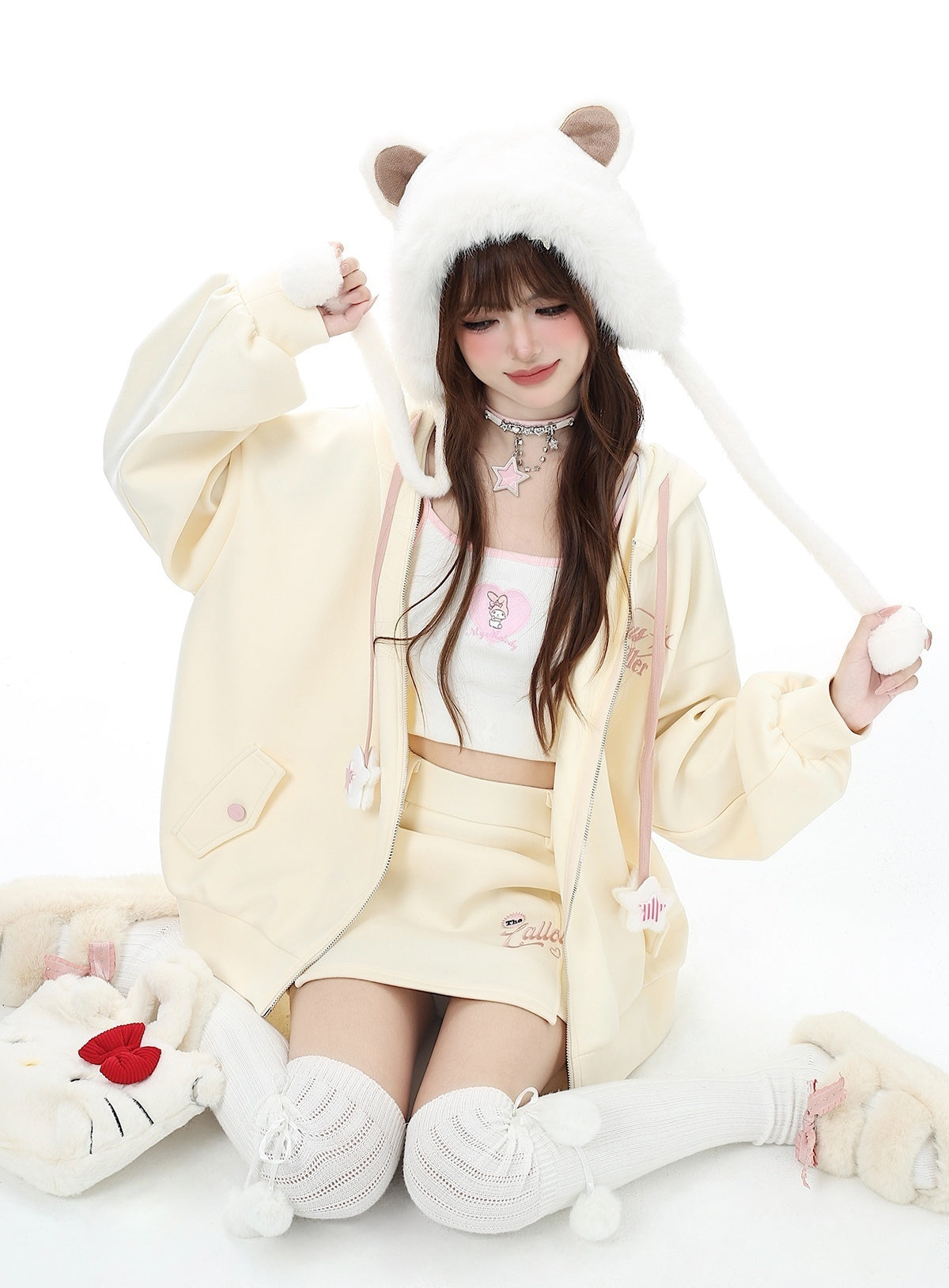 Crazy_Girl_Petite_Fleece_Lined_Hooded_Midlength_Loose_Fit_Breathable_Women&