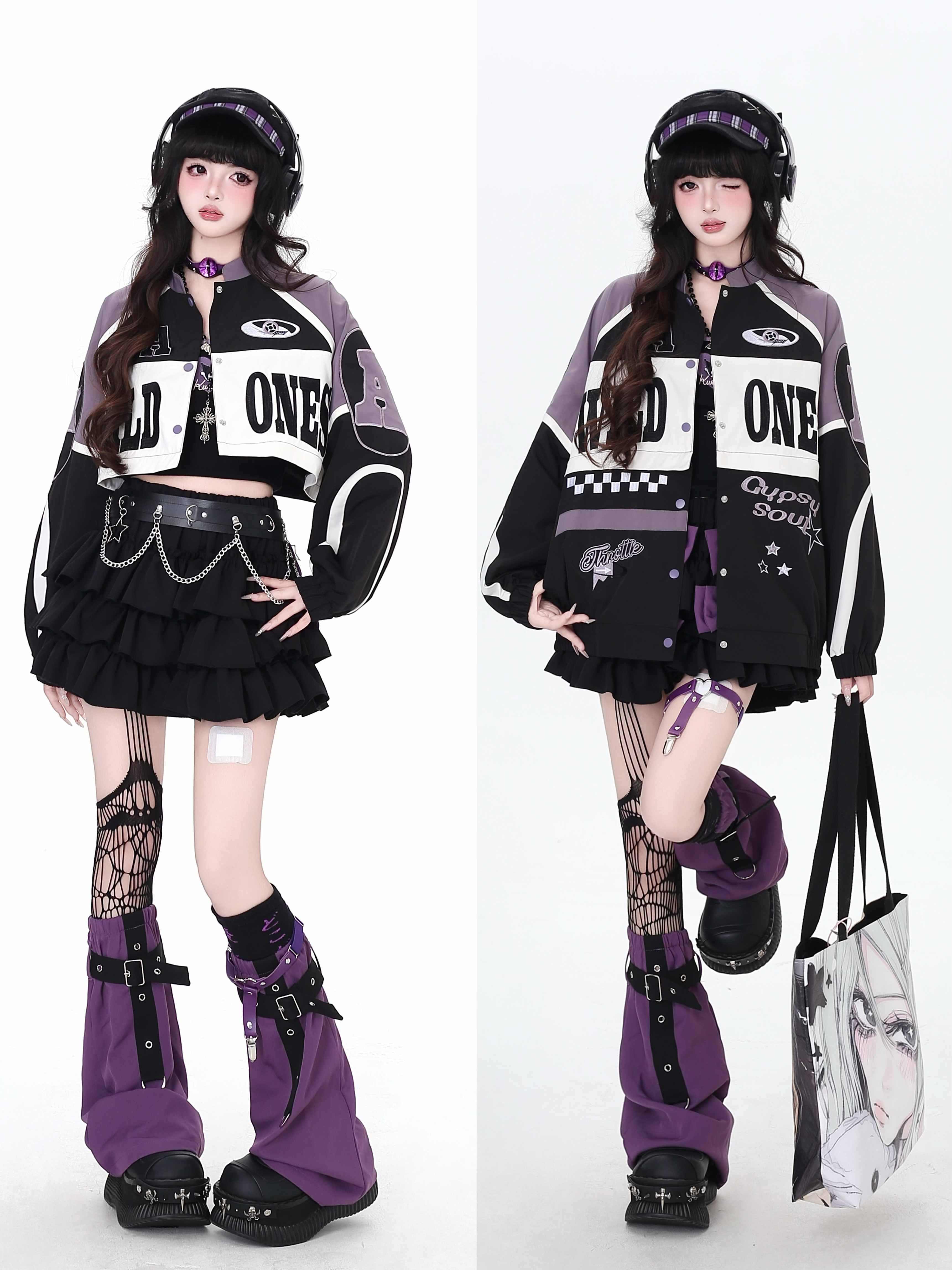 Crazy_Girl_Retro_Patchwork_Biker_Stand_Collar_Zipper_Women&