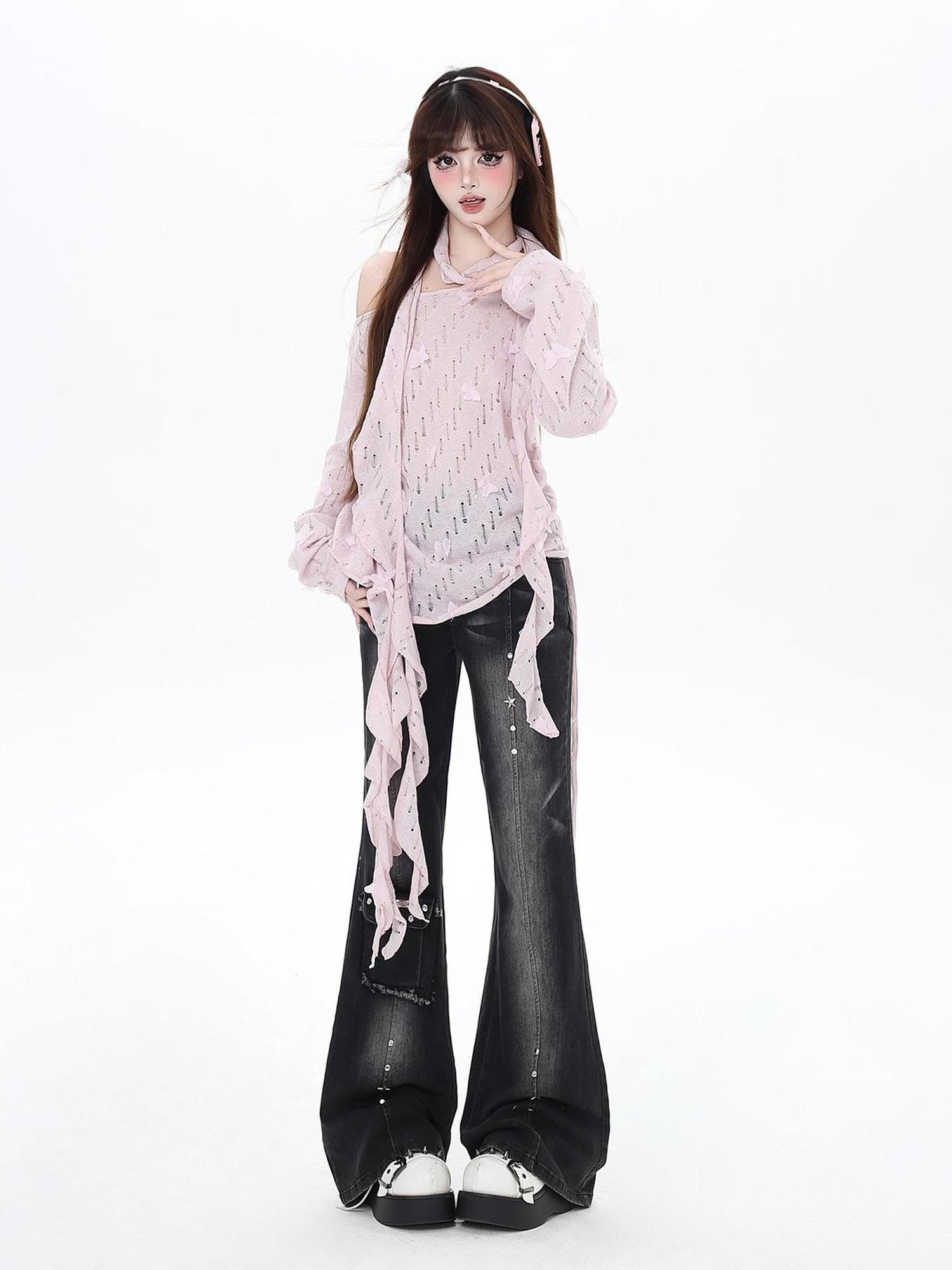Crazy Girl Romantic 3d Butterfly Slim Fit Women&