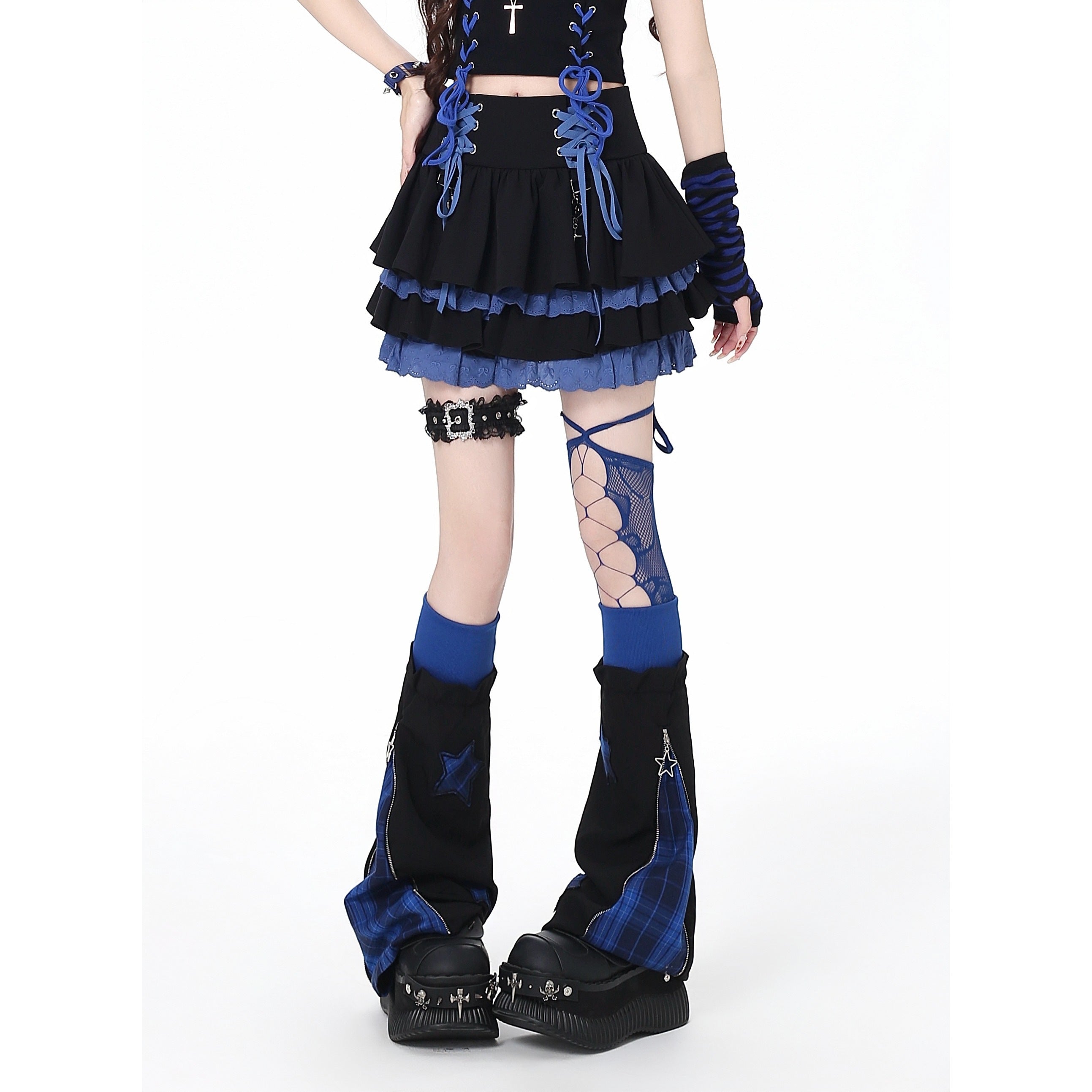 Crazy_Girl_Ruffled_Lace_Trim_Tie_Pleated_Women&