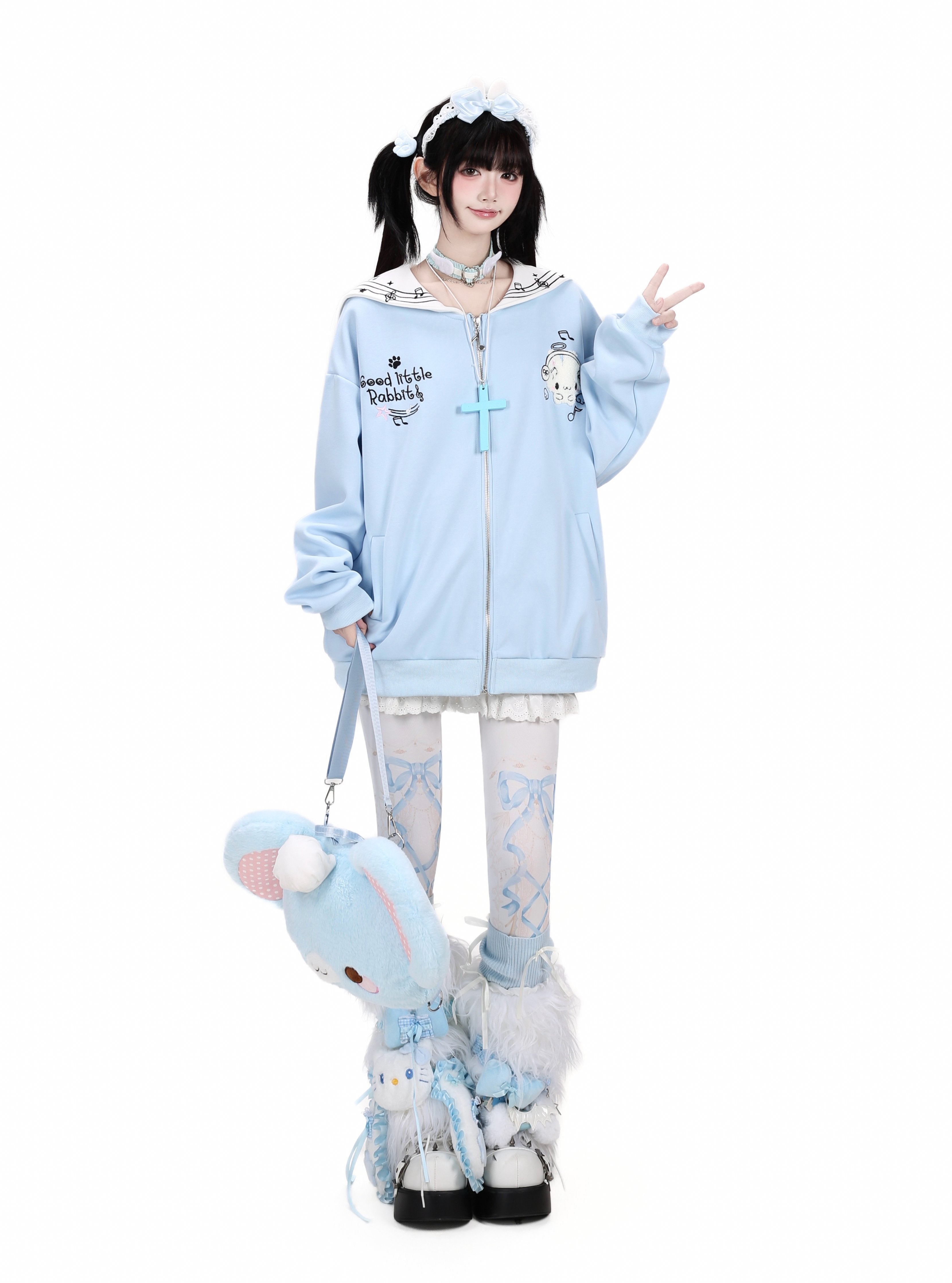 Crazy_Girl_Star_Bunny_Embroidery_Striped_Sailor_Collar_Loose_Women&