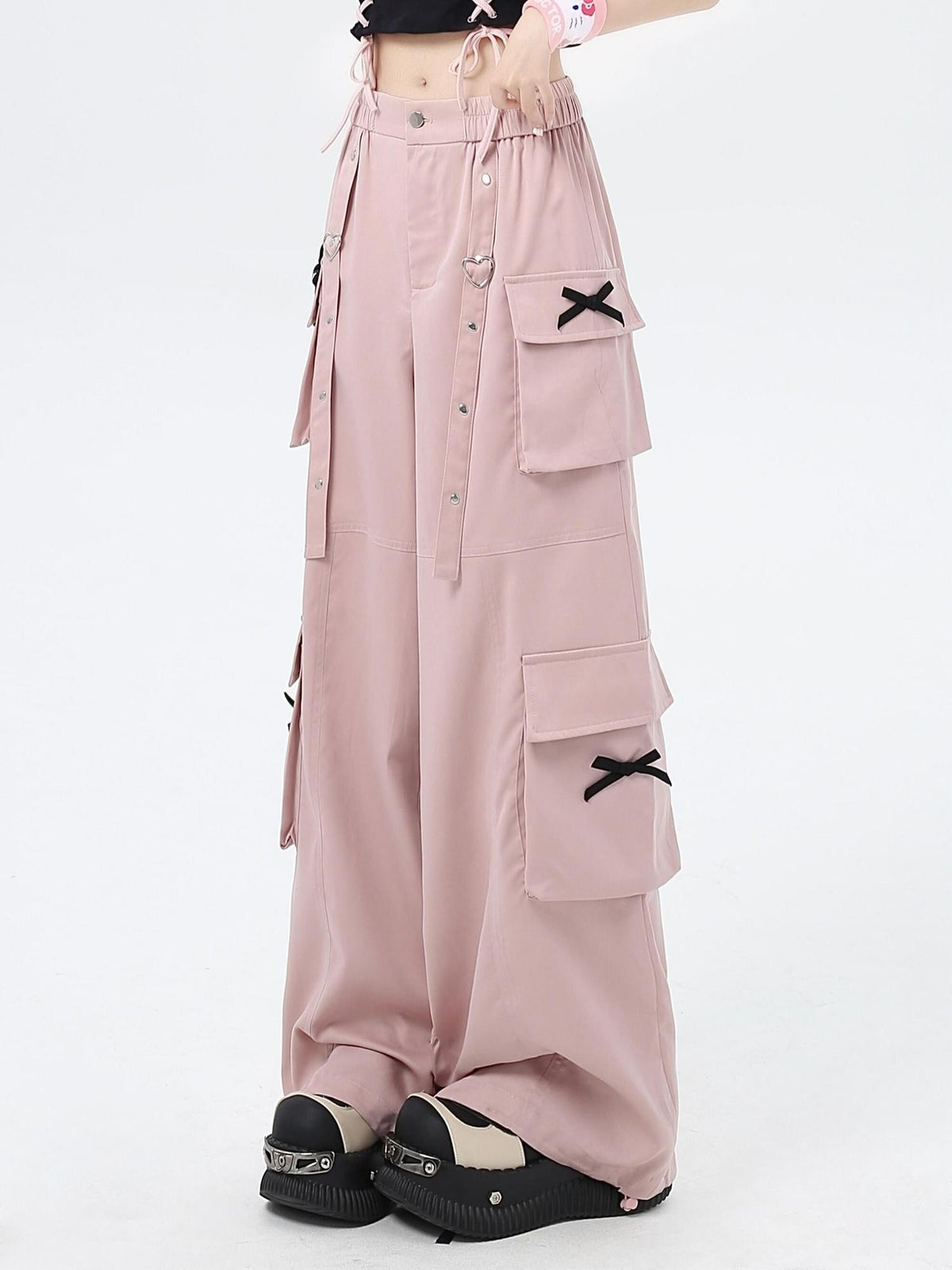 Crazy Girl Streetwear High Waist Wide Leg Loose Workwear Women&