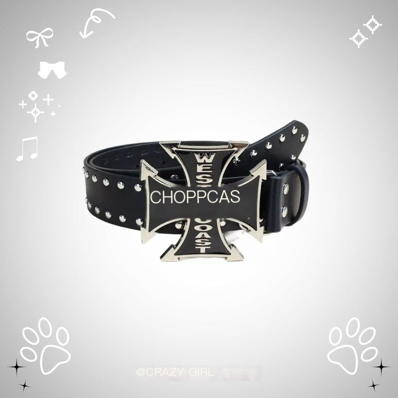 Crazy_Girl_Studded_Cross_Y2k_Punk_Metal_Buckle_Rivet_Hardware_Women&
