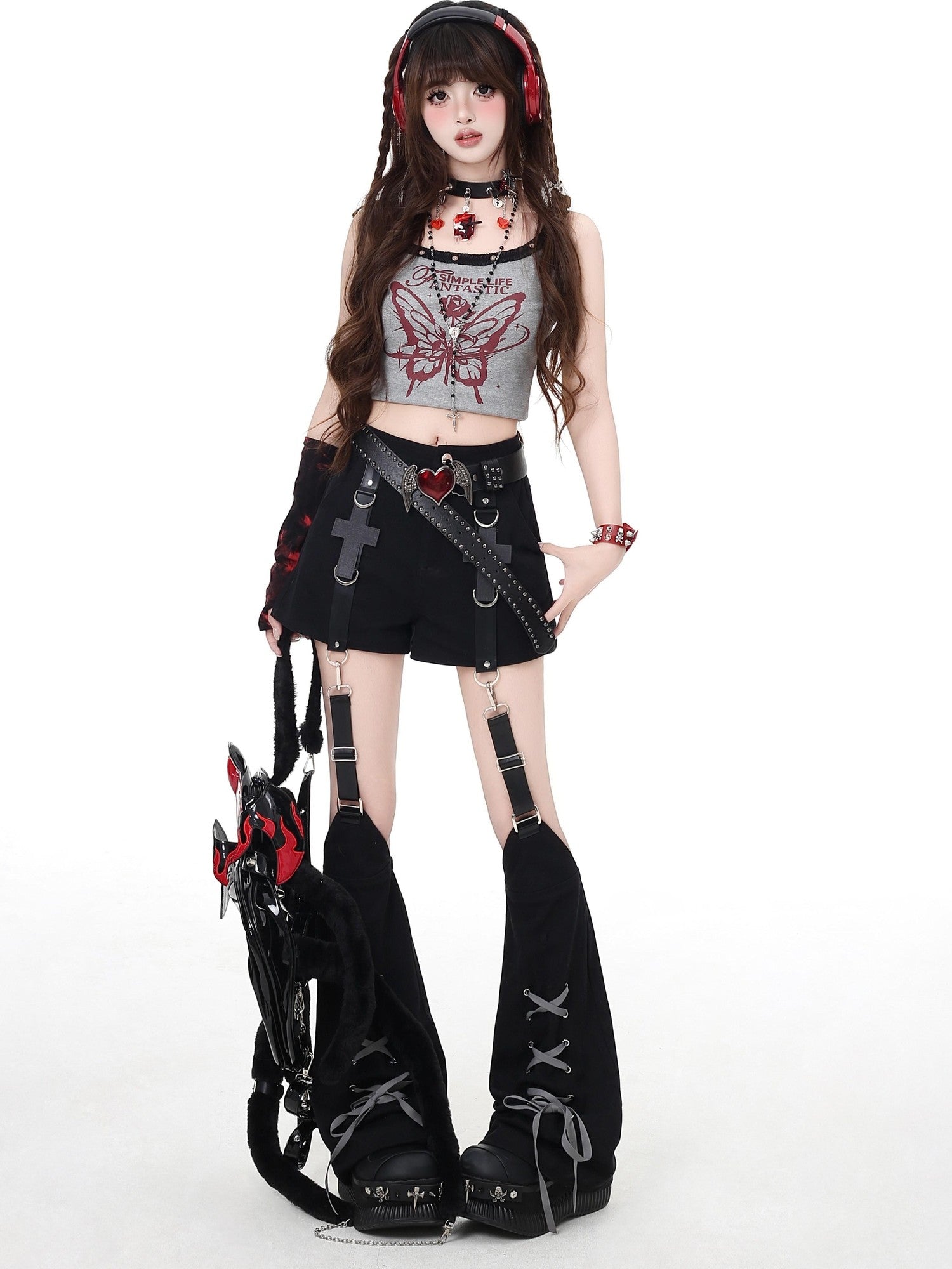 Crazy Girl Sweet Cool Detachable High Waist Slim Fit Women&