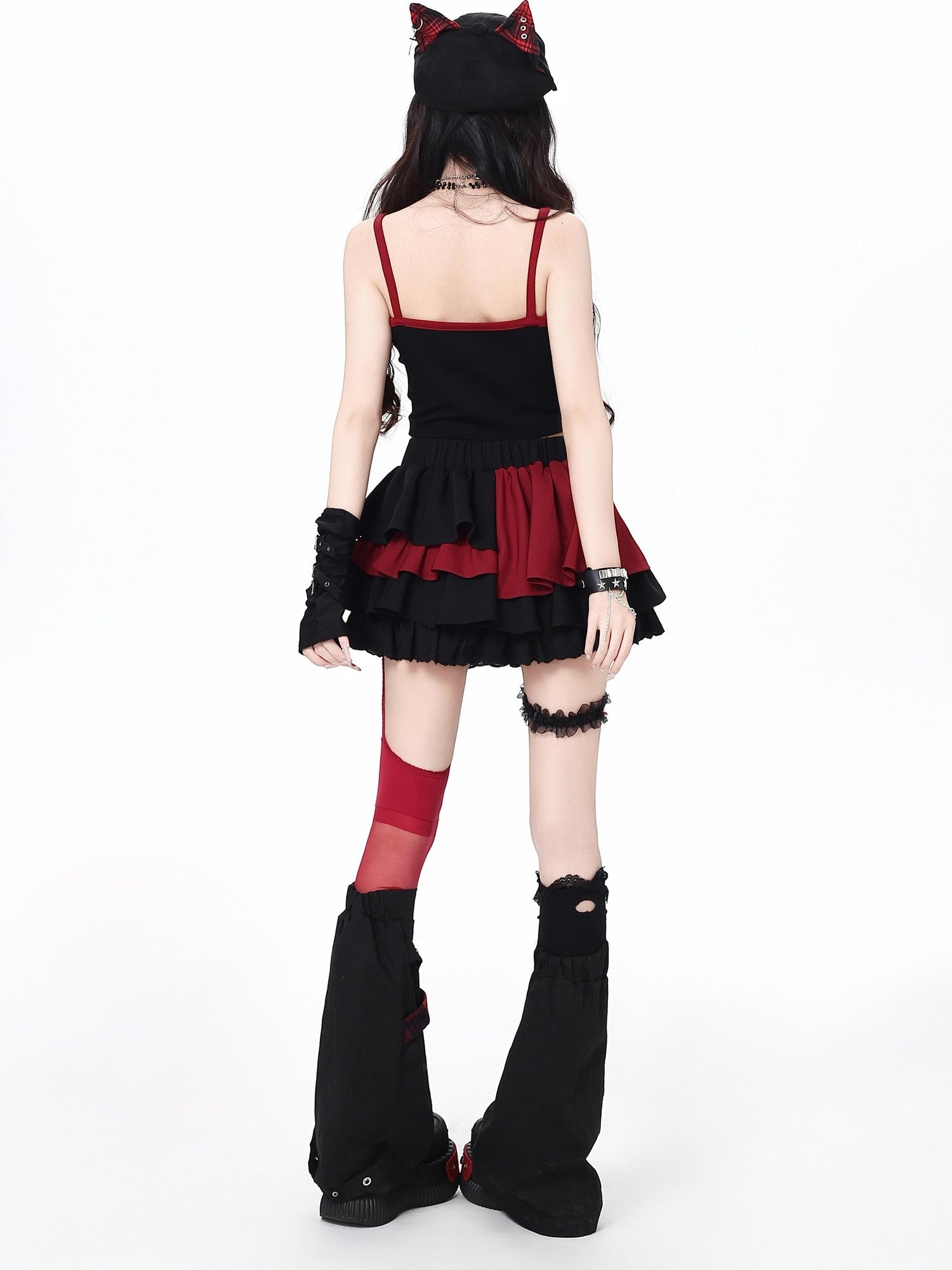 Crazy Girl Sweet Cool Embroidered Tie High Waist Women&