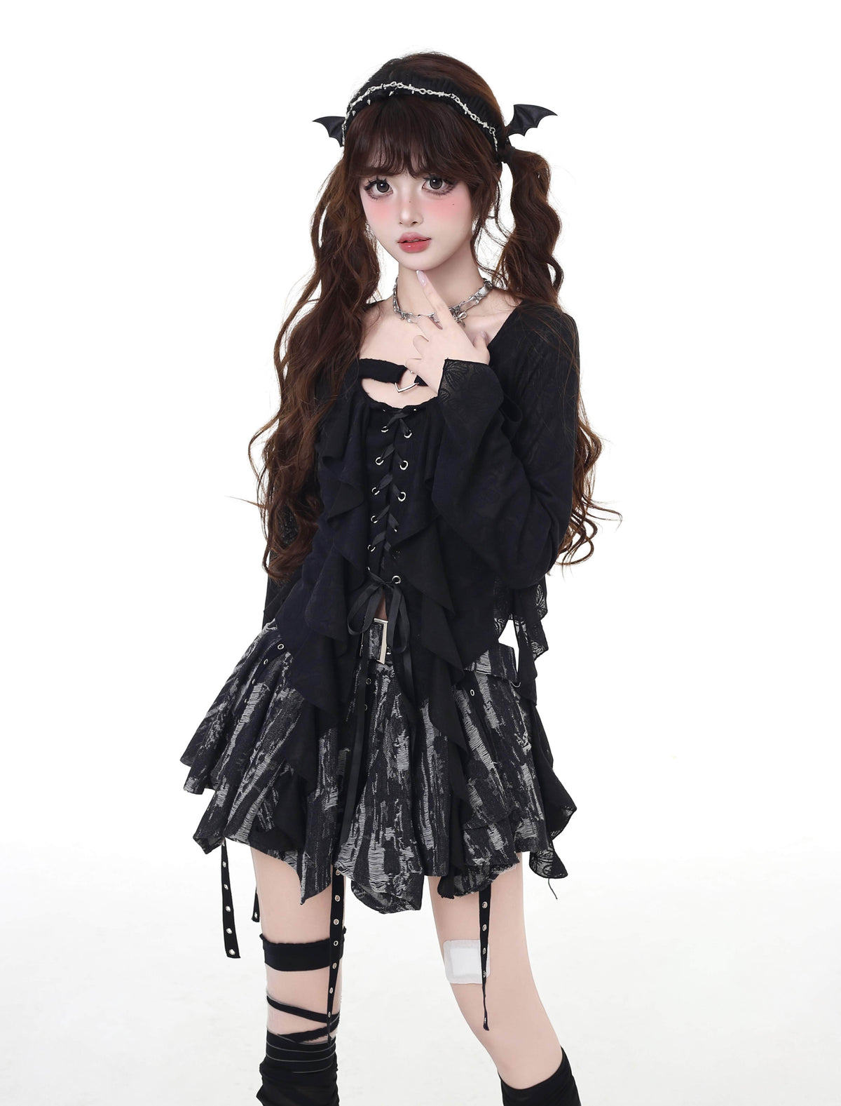 Crazy_Girl_Sweet_Resort_Original_Ribbon_Tie_Cropped_Long_Sleeve_Women&