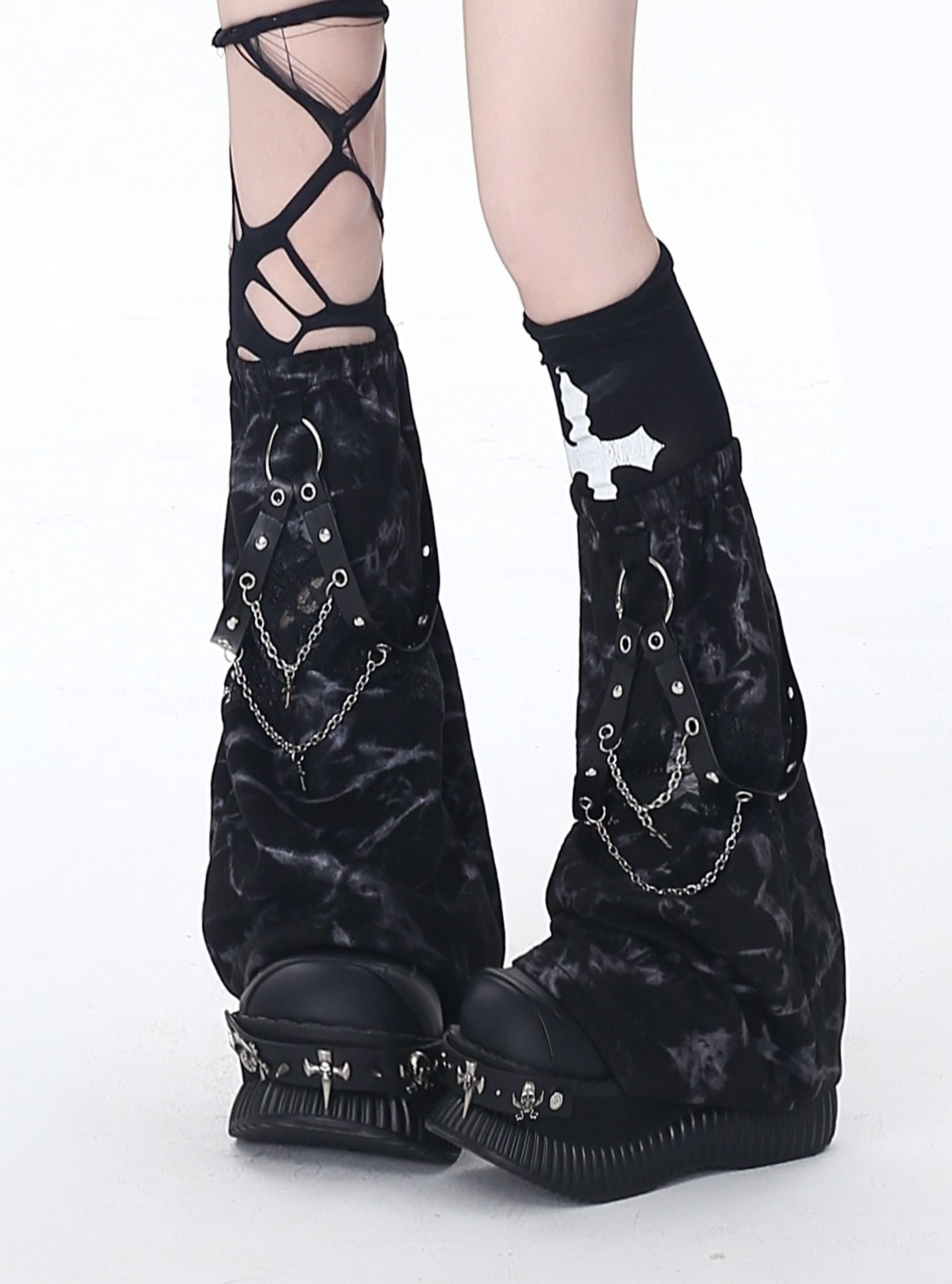 Crazy_Girl_Tie_Dye_Chain_Alternative_Niche_Leg_Slimming_Sock_Sleeve_Women&