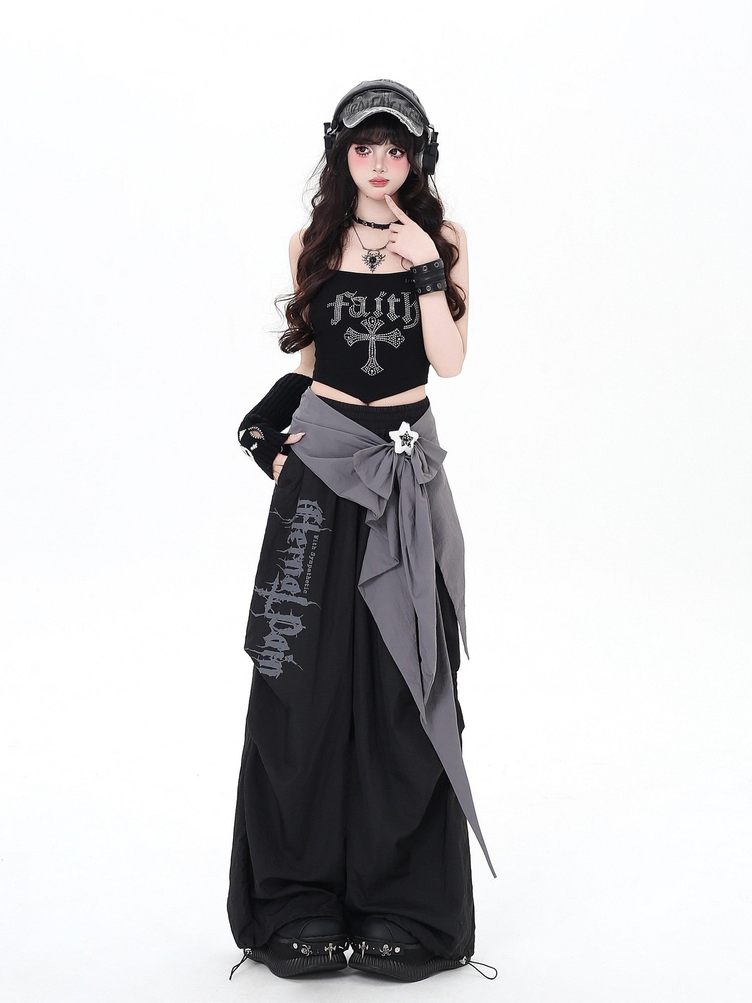 Crazy Girl Urban Streetwear High Waist Cargo Loose Fit Women&
