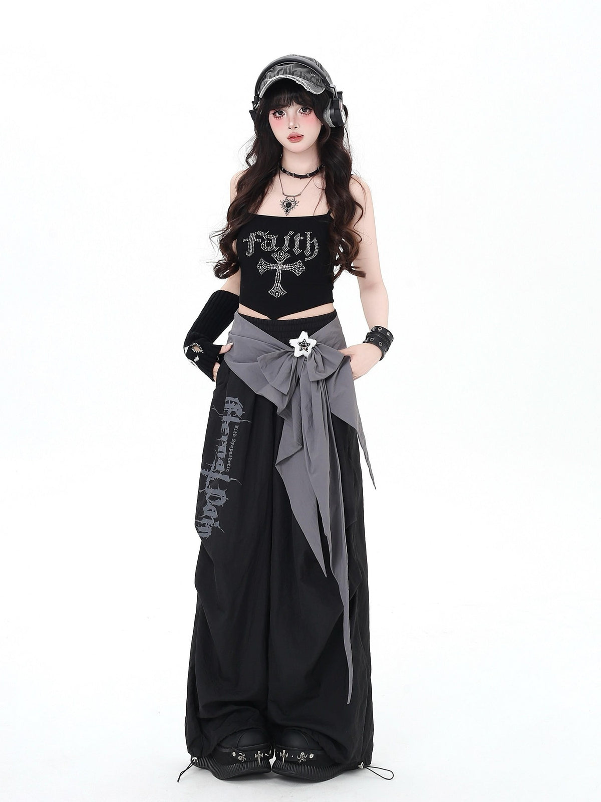 Crazy Girl Urban Streetwear High Waist Cargo Loose Fit Women&