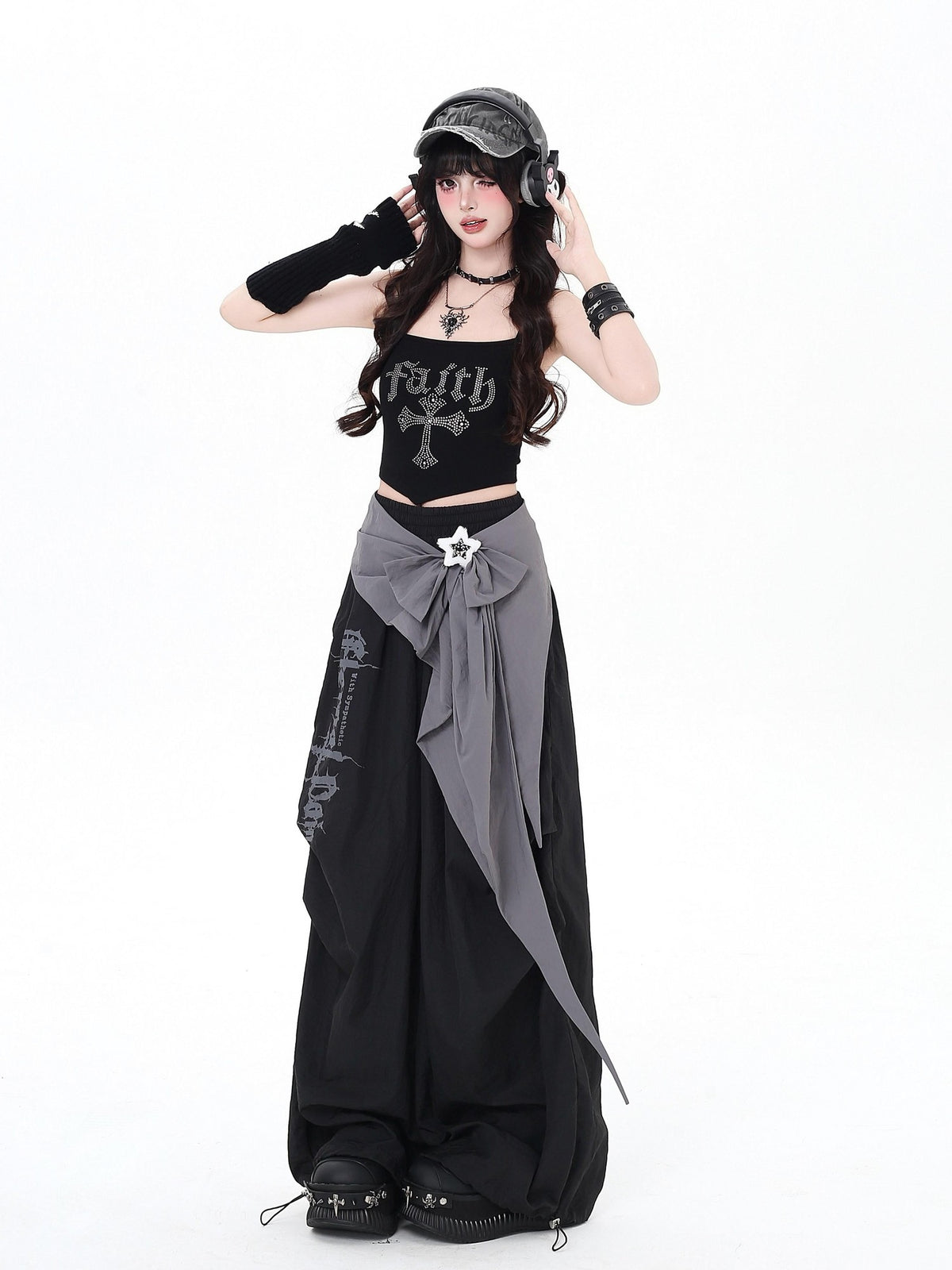 Crazy Girl Urban Streetwear High Waist Cargo Loose Fit Women&