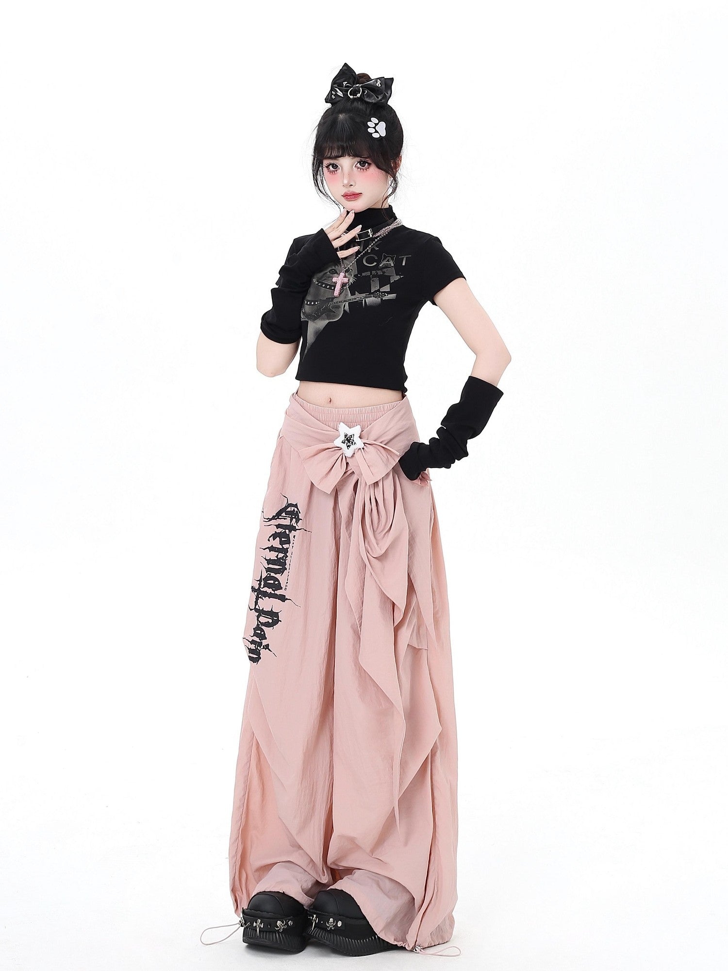 Crazy Girl Urban Streetwear High Waist Cargo Loose Fit Women&