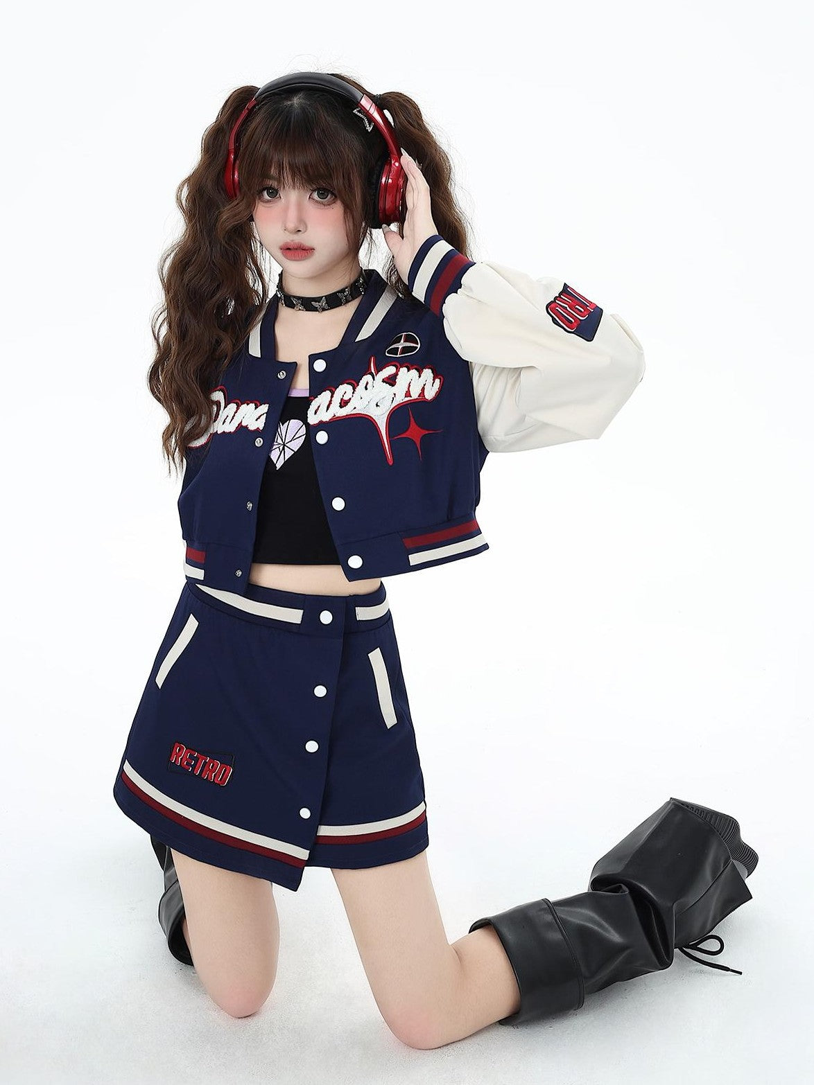 Crazy Girl Vintage Street Loose Cropped Crewneck Women&