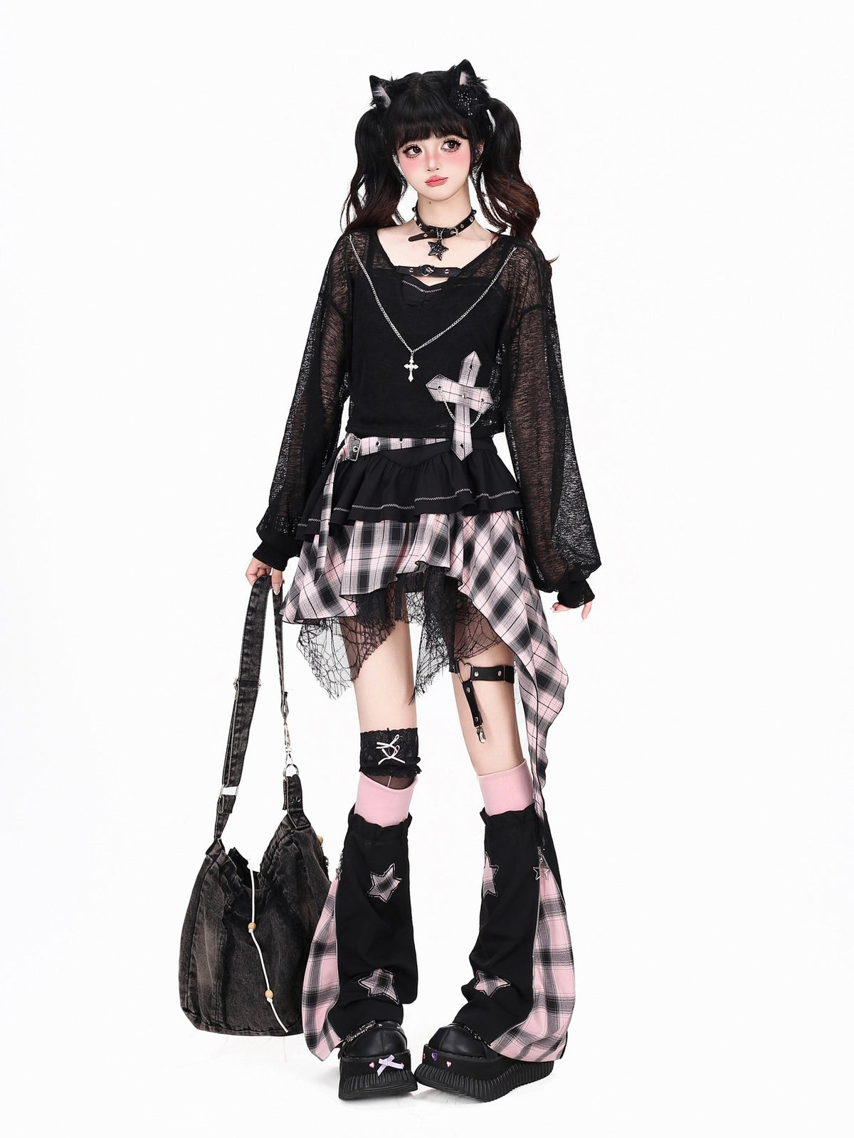 Crazy Girl Y2k Gothic Irregular Overlay Sleeveless Women&