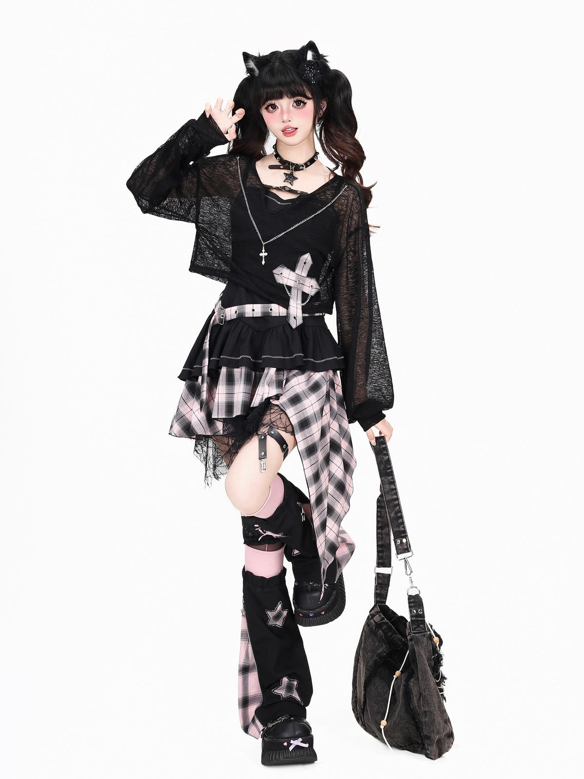 Crazy Girl Y2k Gothic Irregular Overlay Sleeveless Women&