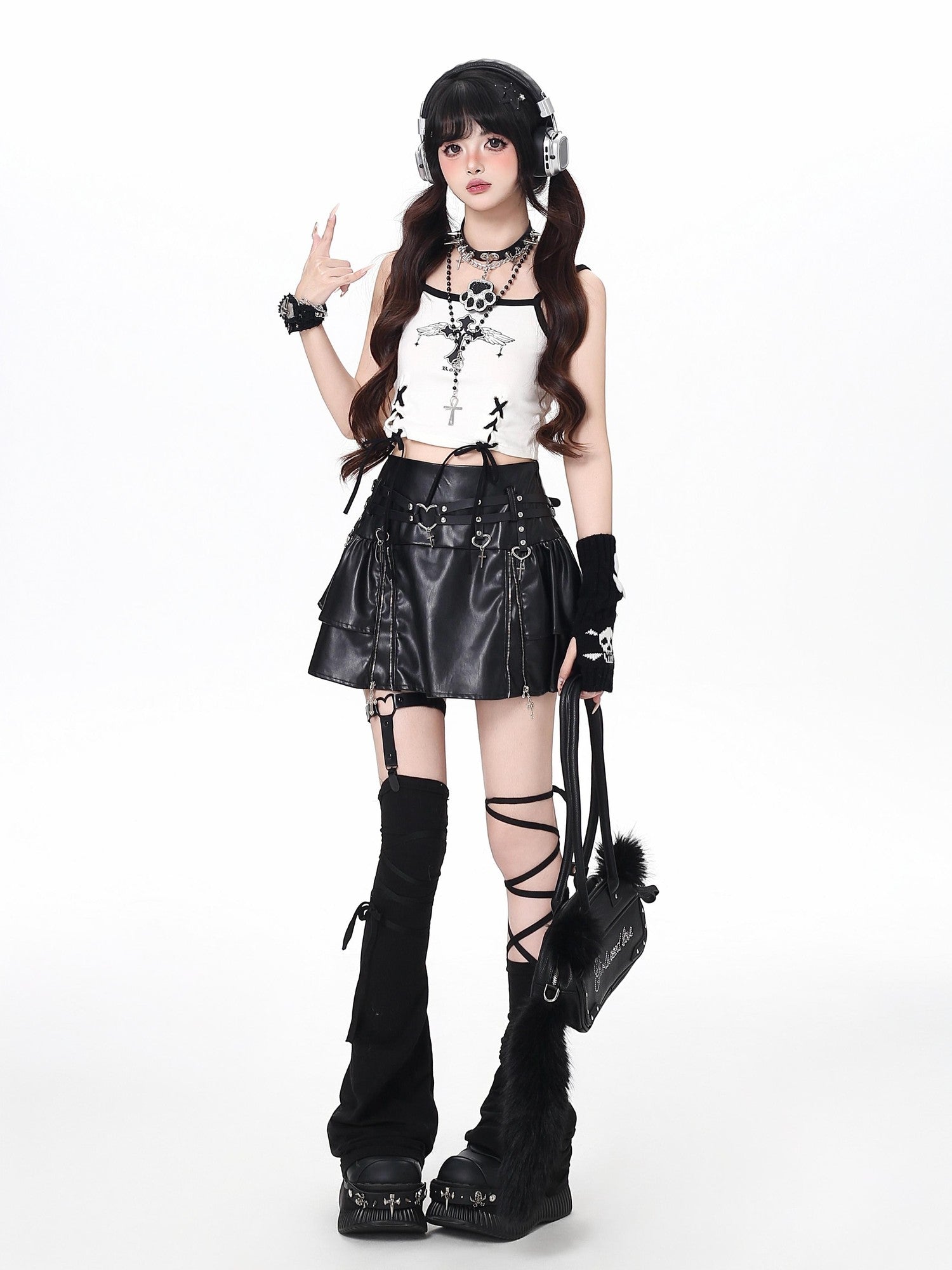 Crazy Girl Y2k Zipper High Waist Lined Cake Mini Women&