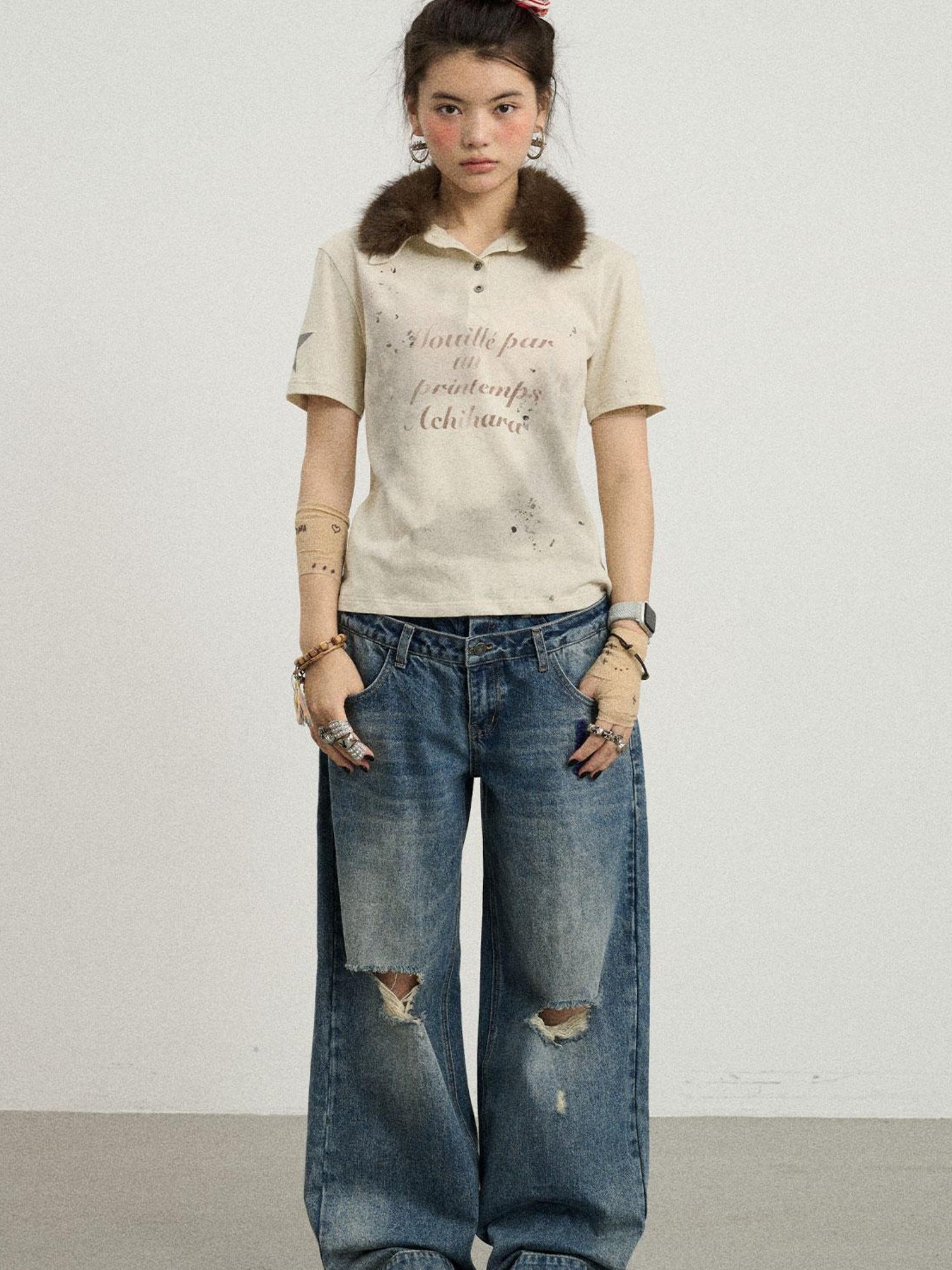 Achihara Crying Dog Graphic T-Shirt