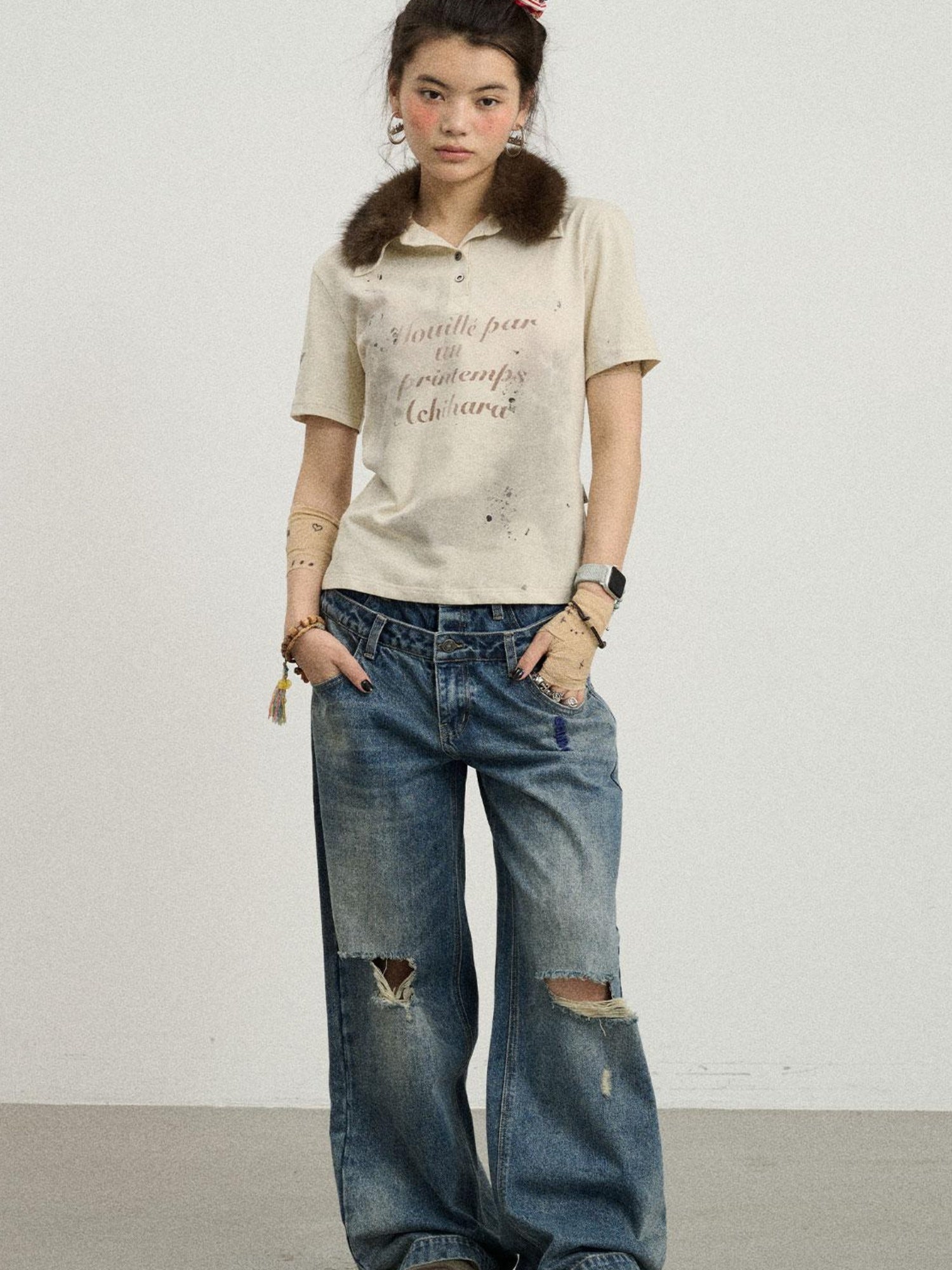 Achihara Crying Dog Graphic T-Shirt