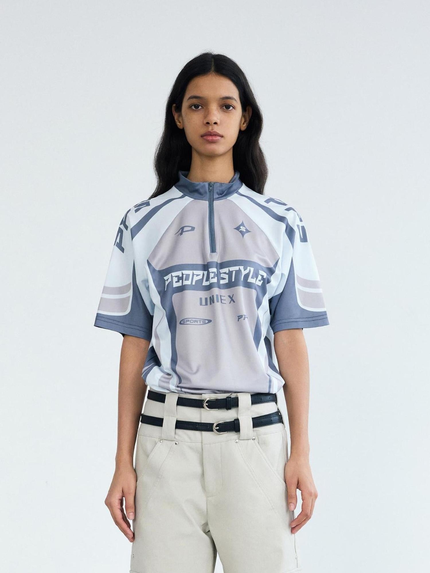 Peoplesense Cycling Inspired Contrast Color Quick Dry Tee