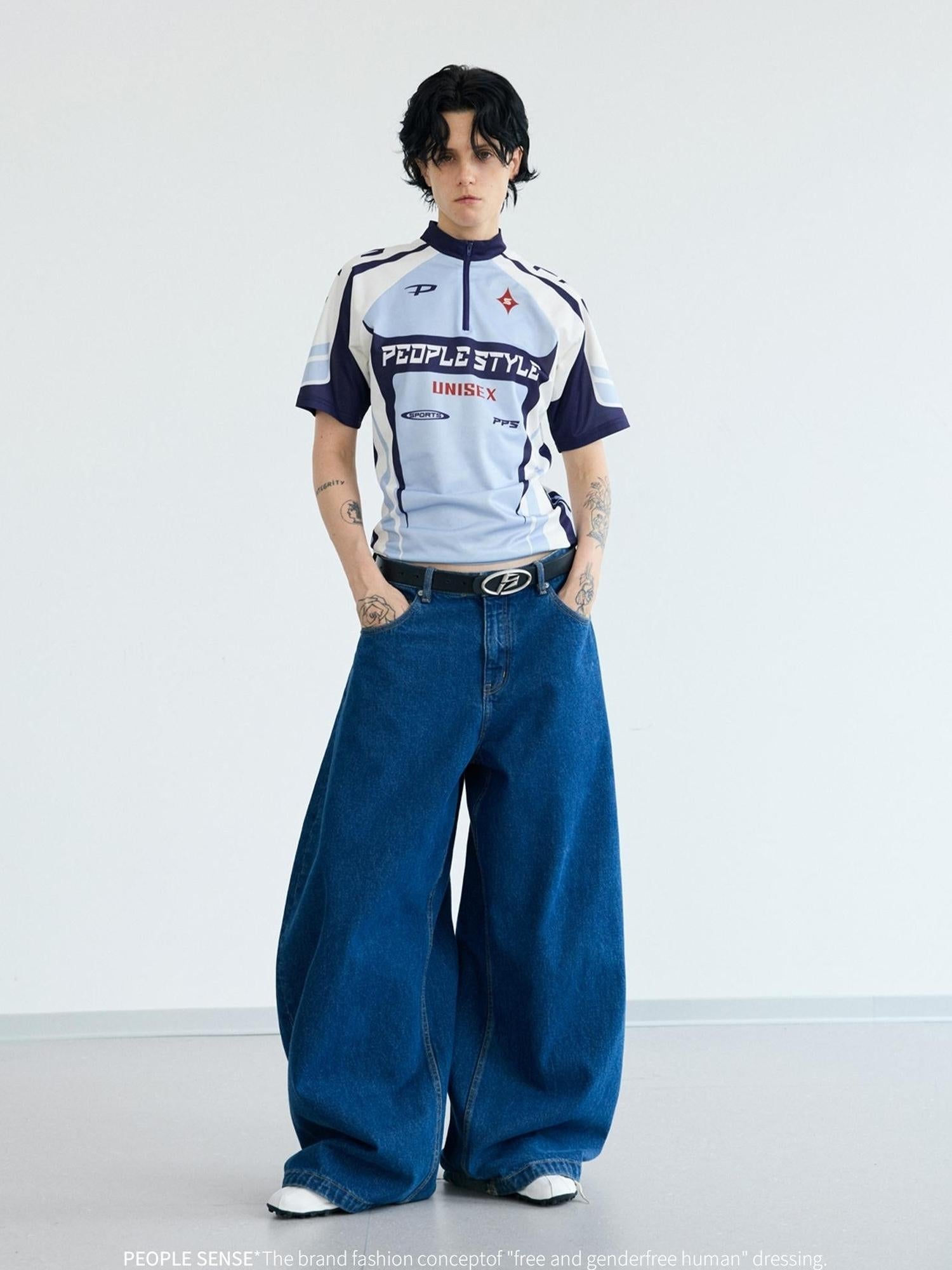 Peoplesense Cycling Inspired Contrast Color Quick Dry Tee