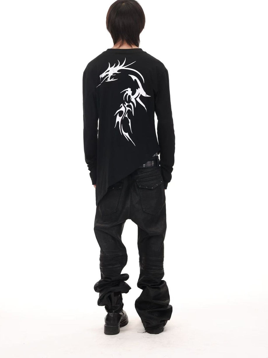 DETW onLine Asymmetrical Gold Dragon Hot Stamped Women&