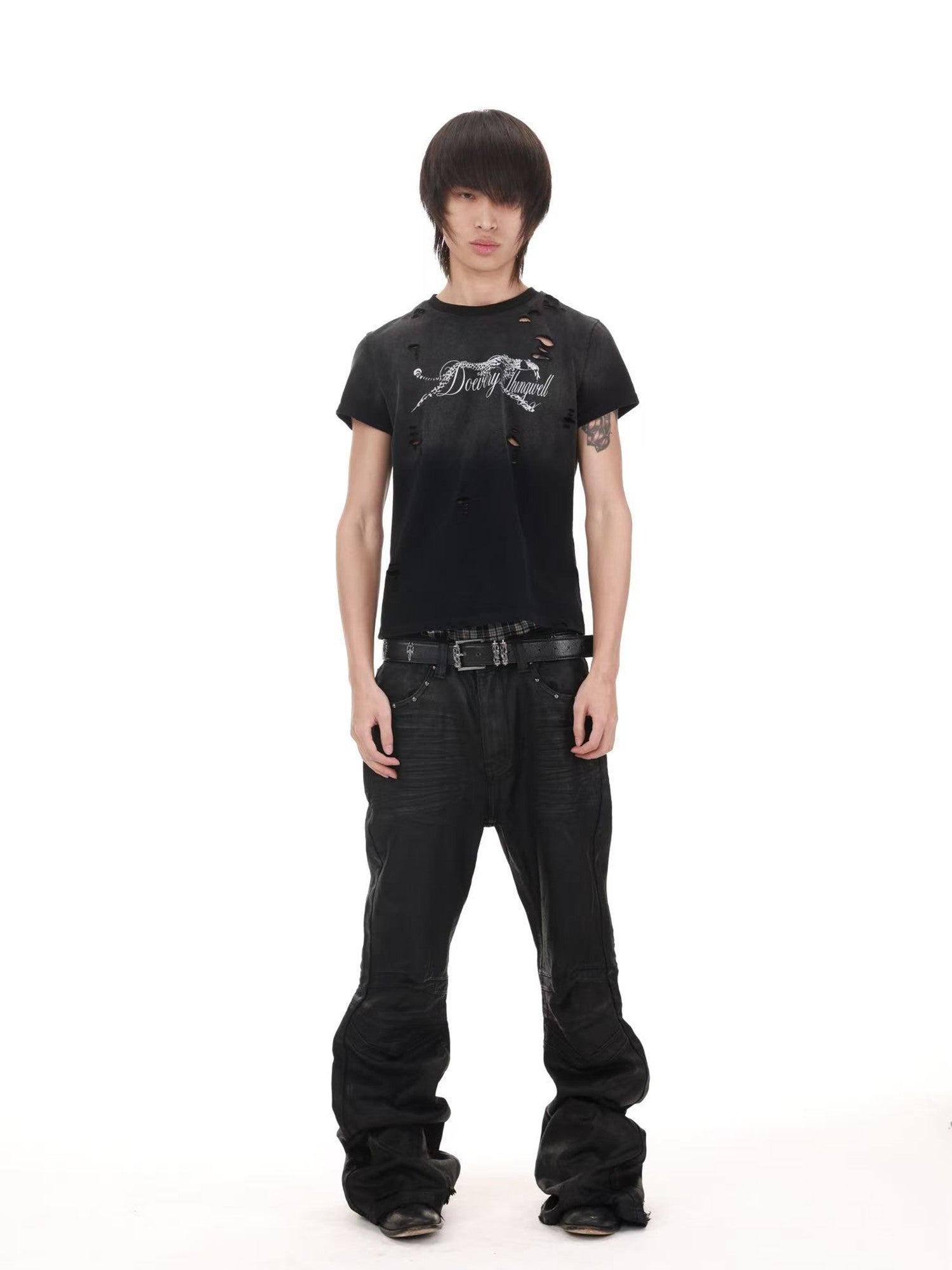 DETW onLine Black Panther Distressed Digital Print Women&