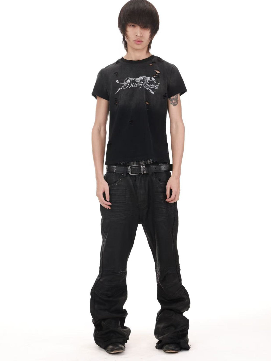 DETW onLine Black Panther Distressed Digital Print Women&