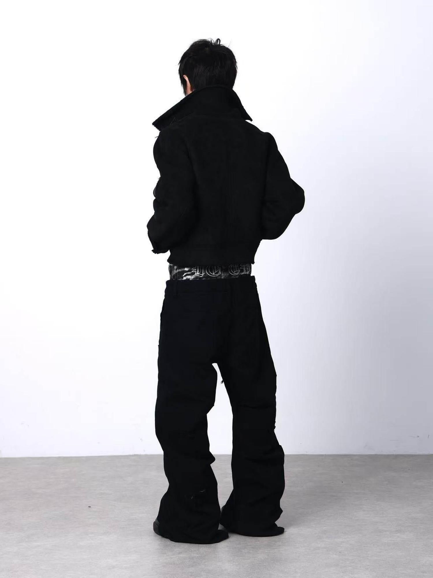 DETW onLine Black Slanted Zipper Metal Hardware Women&