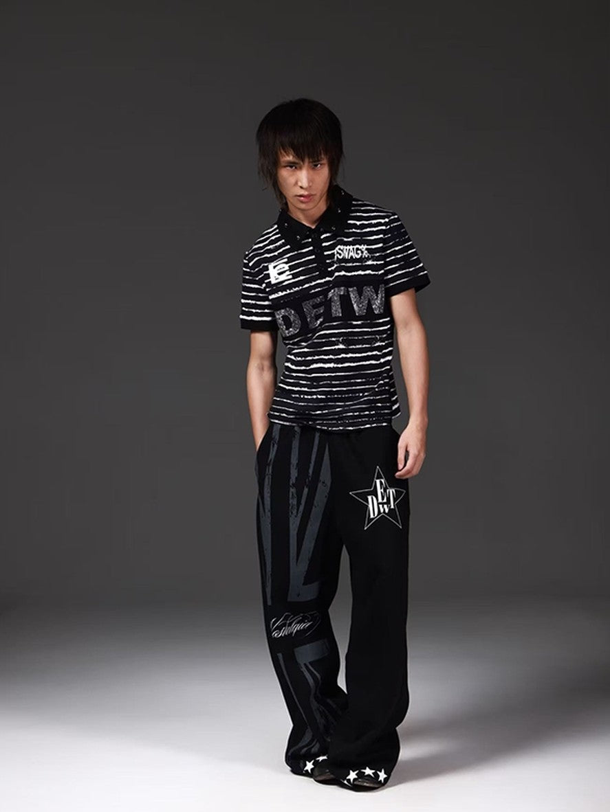 DETW onLine Black Thorn Stripe Rhinestone Women&
