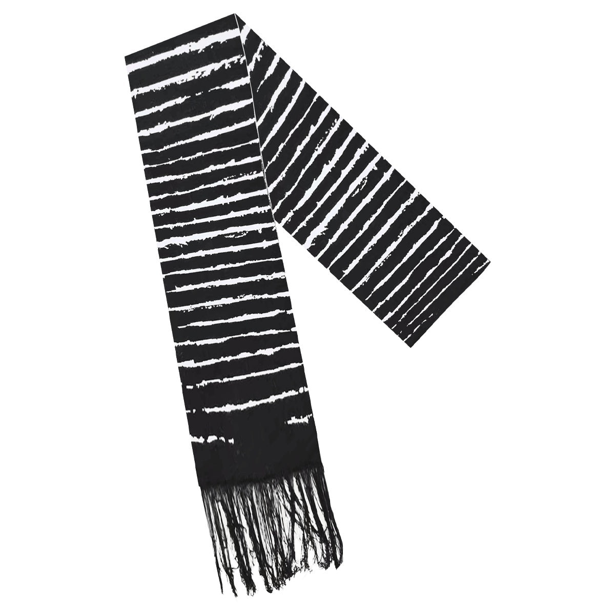 DETW_onLine_Black_White_Striped_Distressed_Thorn_Knit_Tassel_Women&