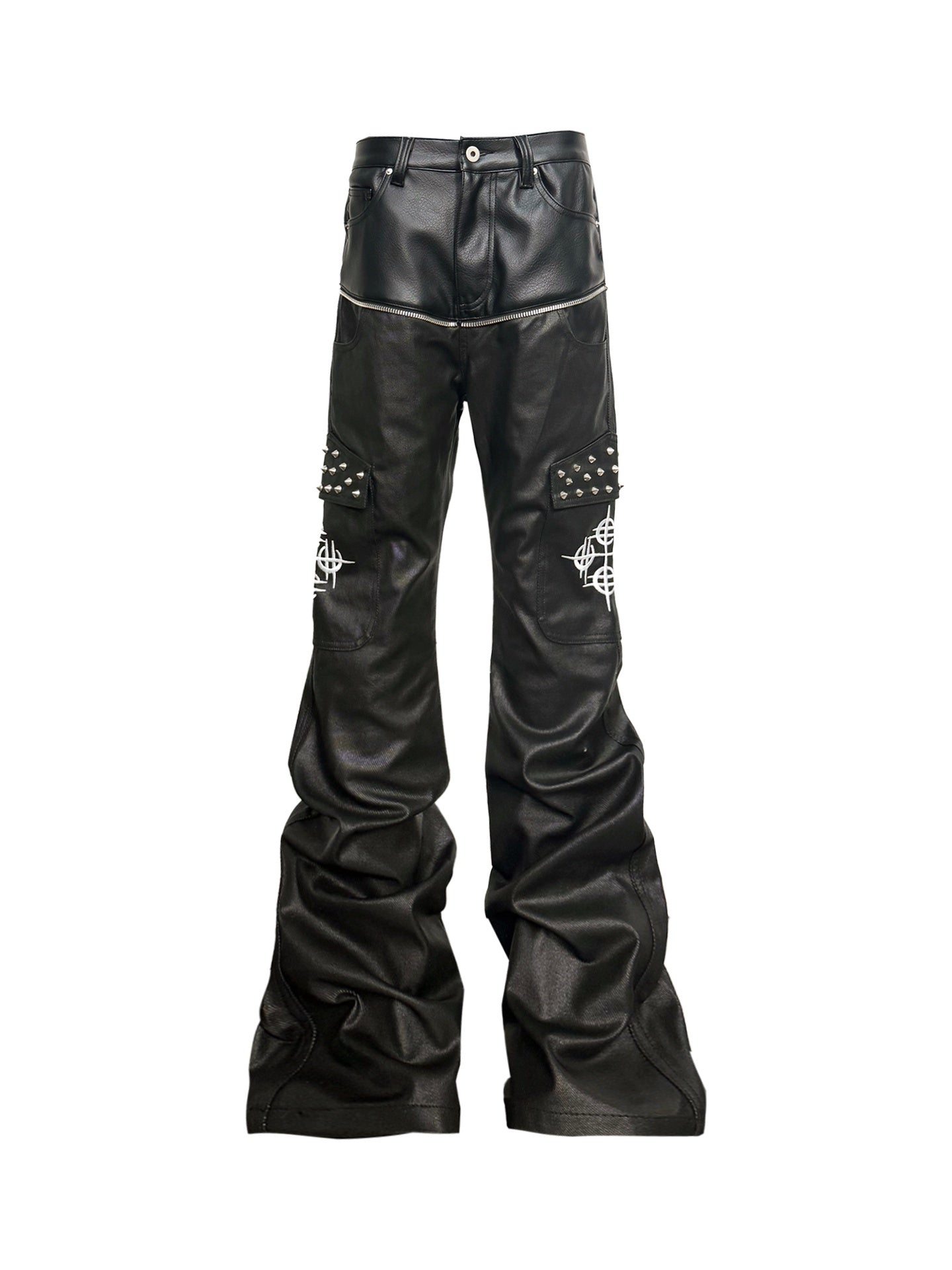 DETW_onLine_Black_Zipper_Rivet_Patchwork_Women&