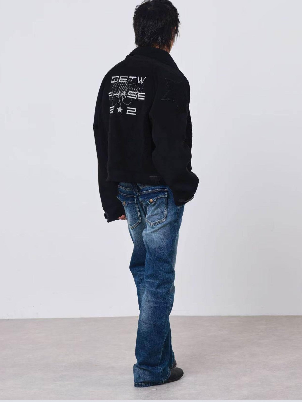DETW onLine Dark Embroidered Suede Patchwork Metal Hardware Women&
