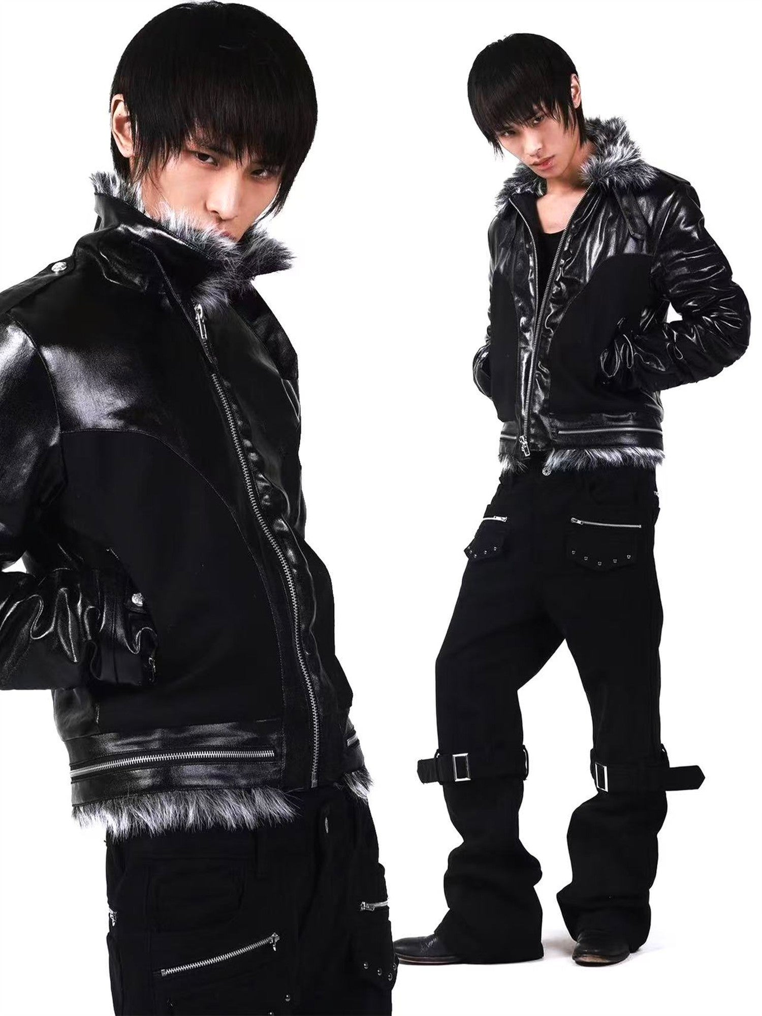 DETW onLine Dark Knight Cross Washed Wax Faux Fur Collar Women&