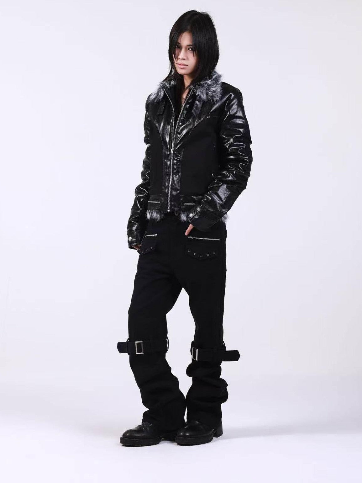 DETW onLine Dark Knight Cross Washed Wax Faux Fur Collar Women&