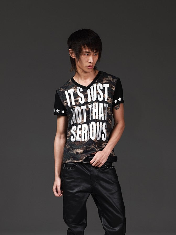 DETW onLine Distressed Camo Applique Foil Print Women&