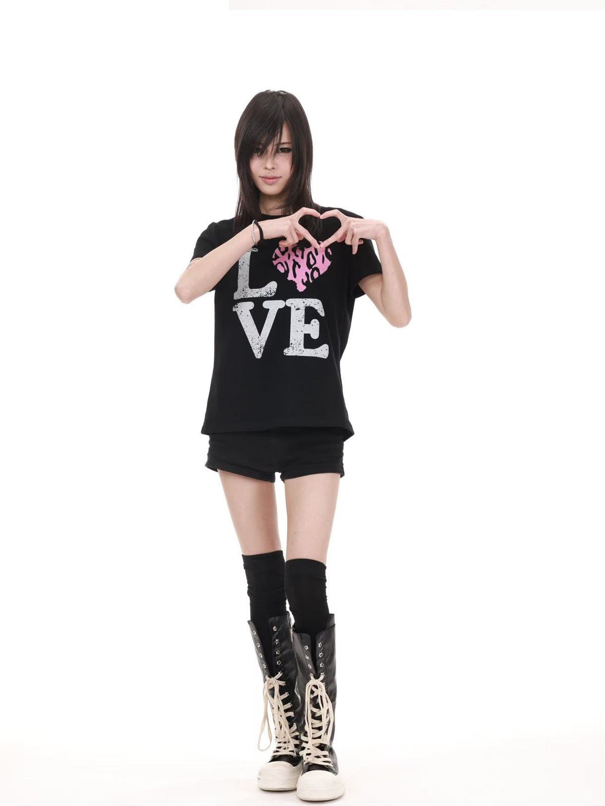 DETW onLine Leopard Heart Digital Print Slim Fit Women&