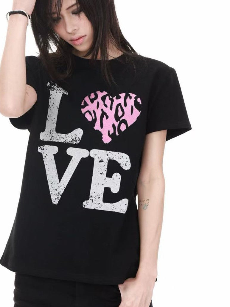 DETW onLine Leopard Heart Digital Print Slim Fit Women&