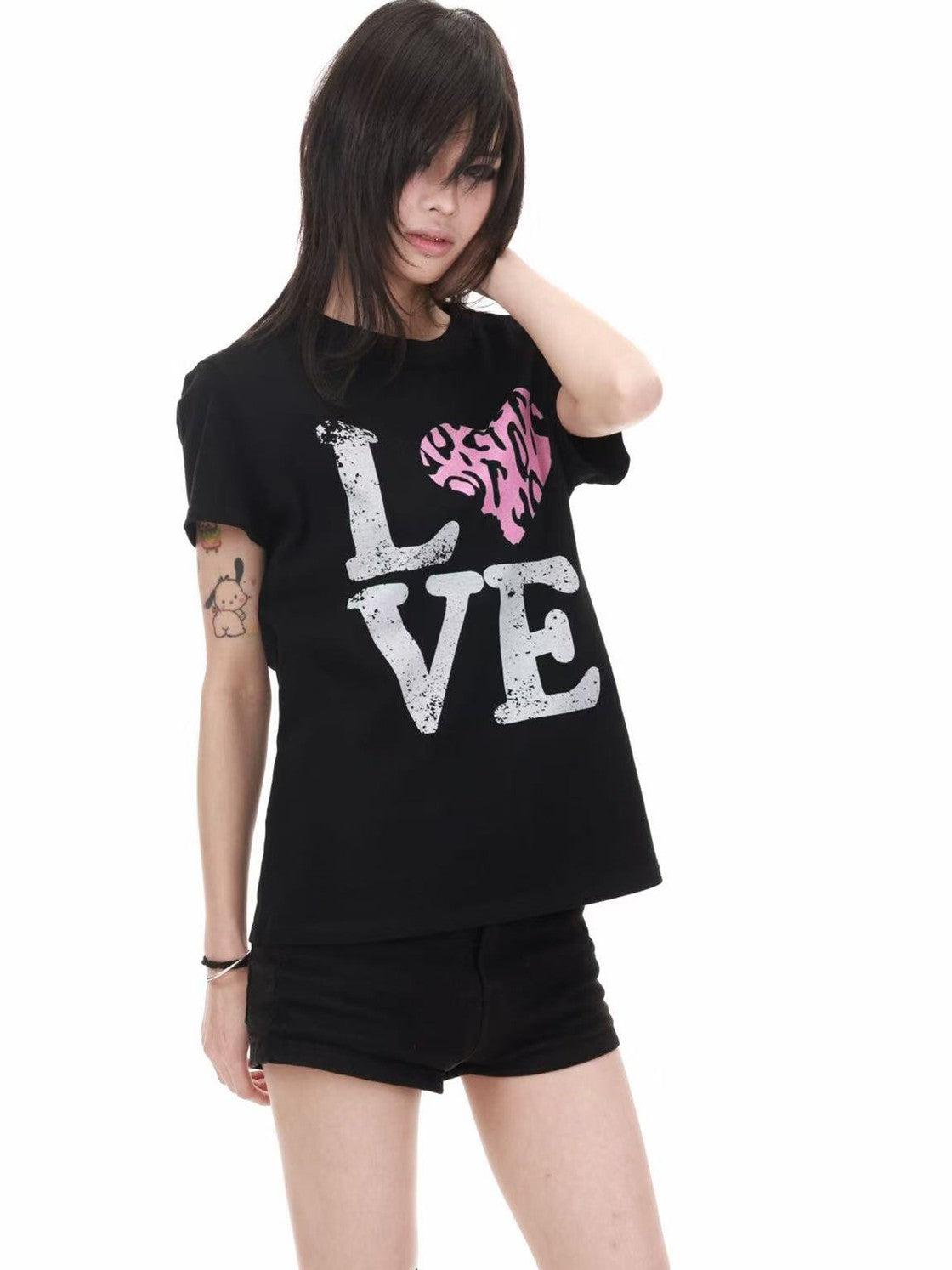 DETW onLine Leopard Heart Digital Print Slim Fit Women&