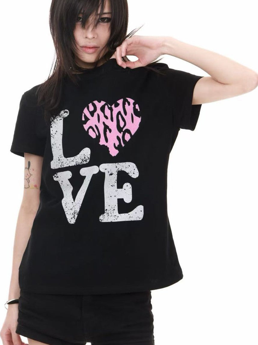 DETW onLine Leopard Heart Digital Print Slim Fit Women&
