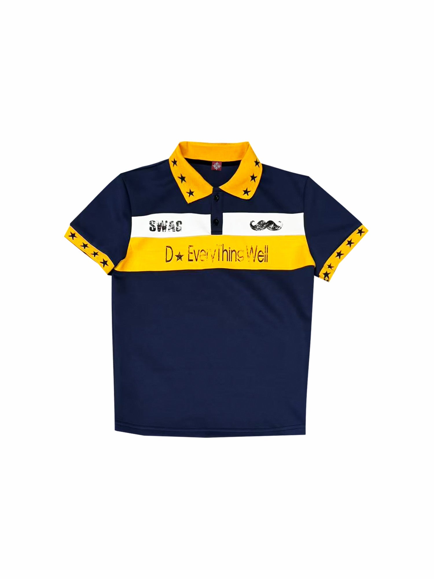 DETW onLine Navy Star Colorblock Polo Women&