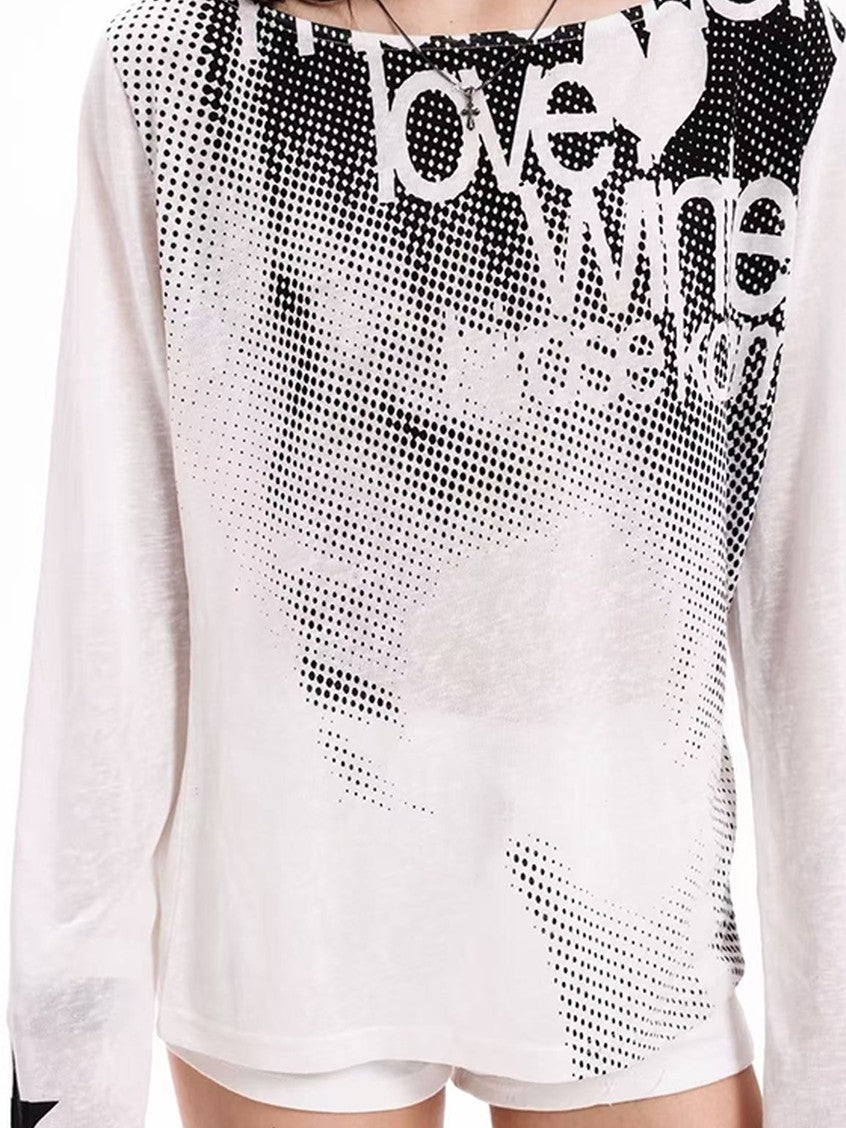 DETW onLine Portrait Direct Print U Neck One Shoulder Women&