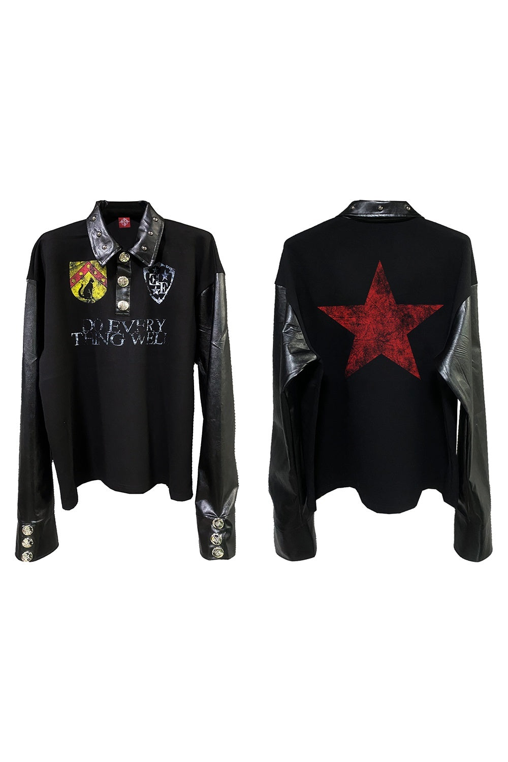 DETW_onLine_Red_Star_Badge_Studs_Contrast_Splice_Women&
