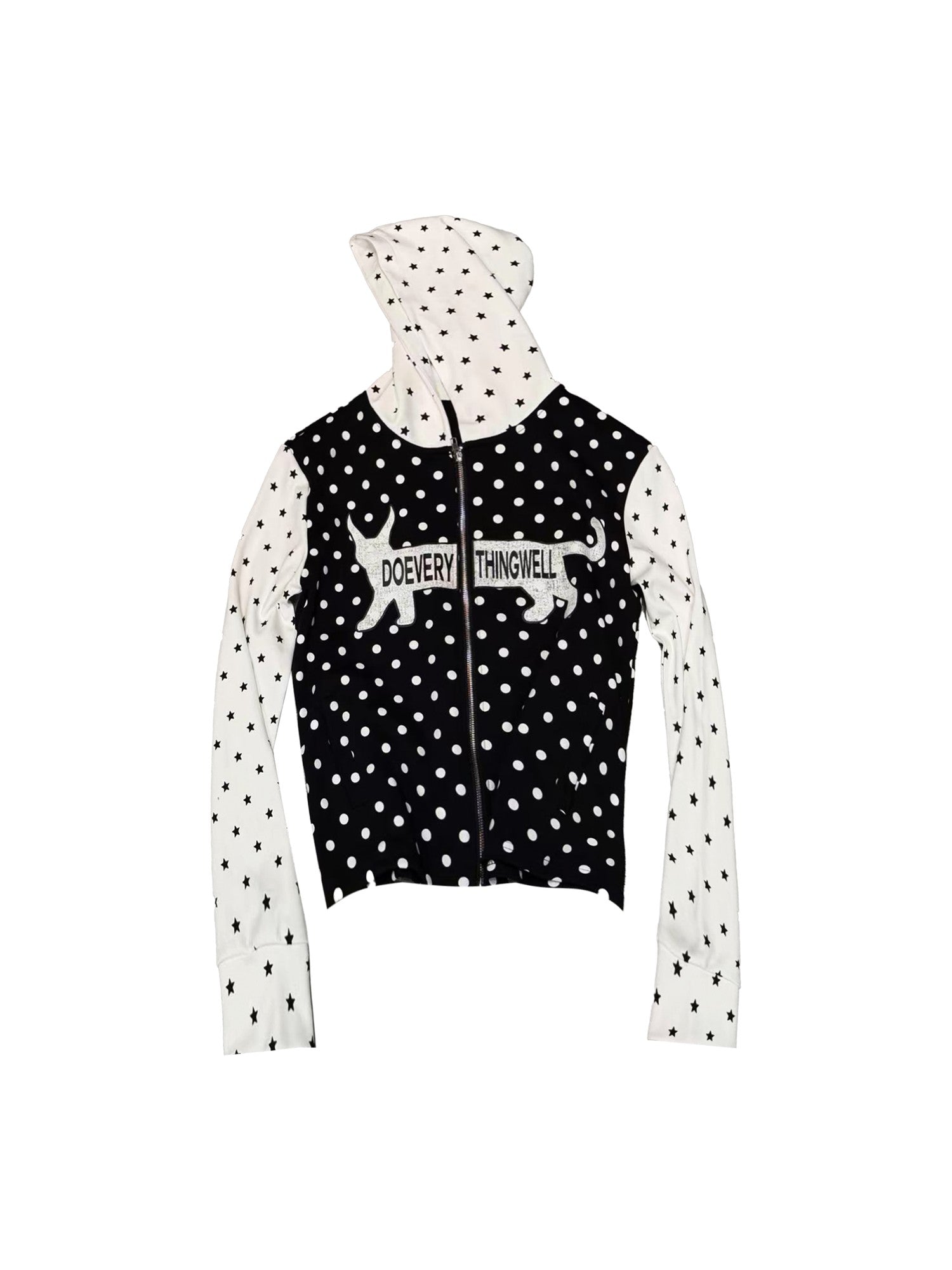 DETW onLine Retro Polka Dot Patch Star Angel Wing Cat Women&