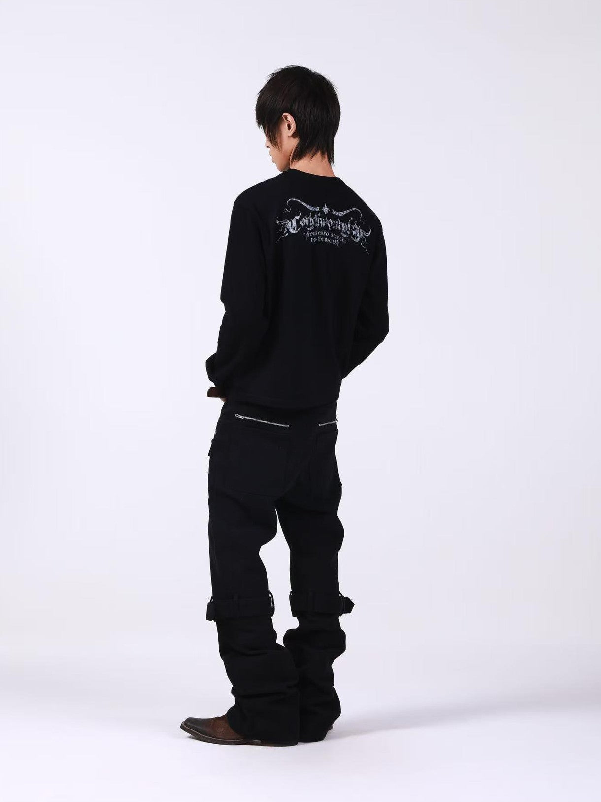 DETW onLine Skull Cross Slogan Print Slim Women&