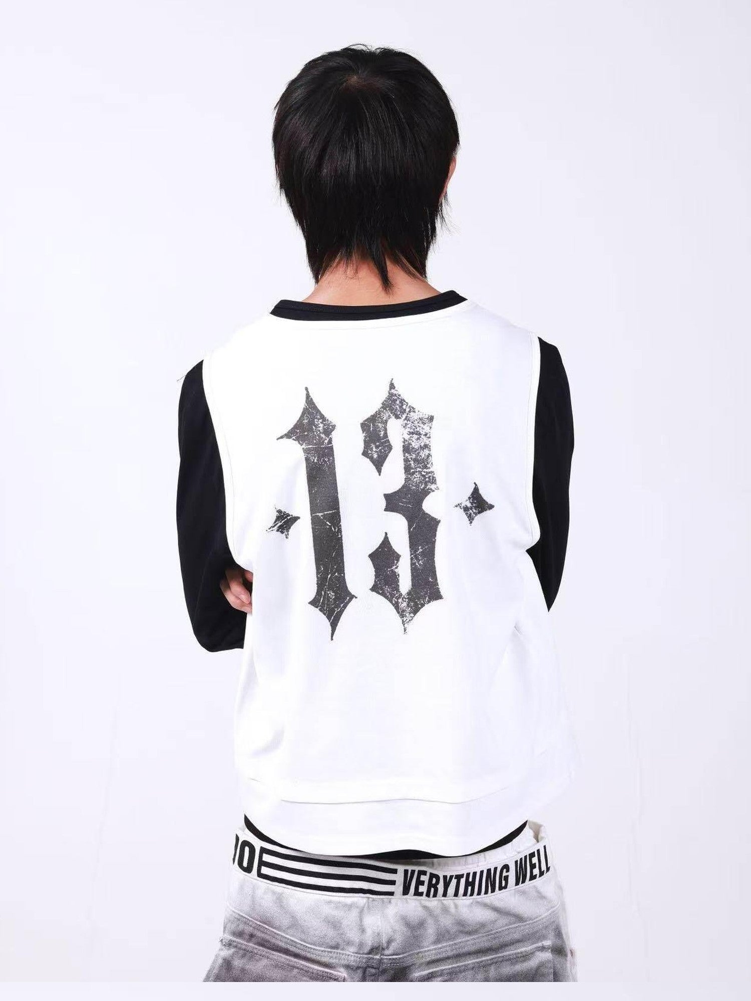 DETW onLine Skull Print Double Neck Contrast Women&